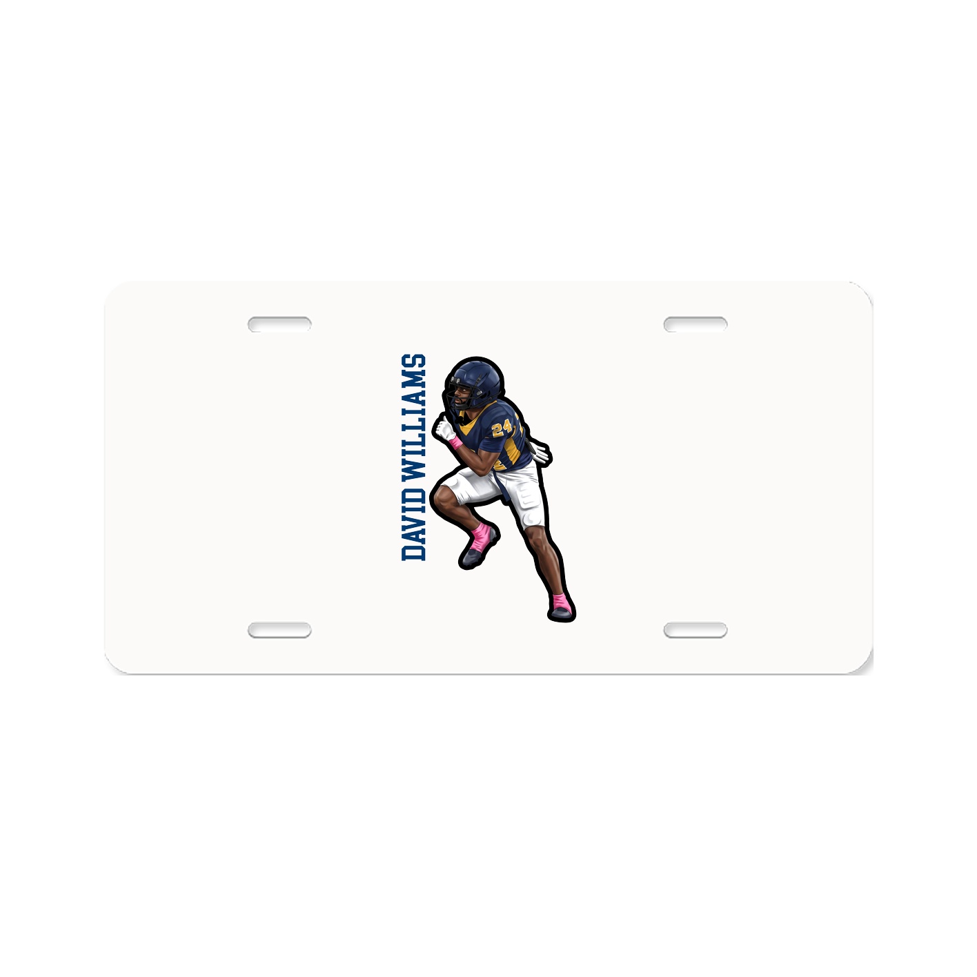 License Plate — Name Vertical in Classic