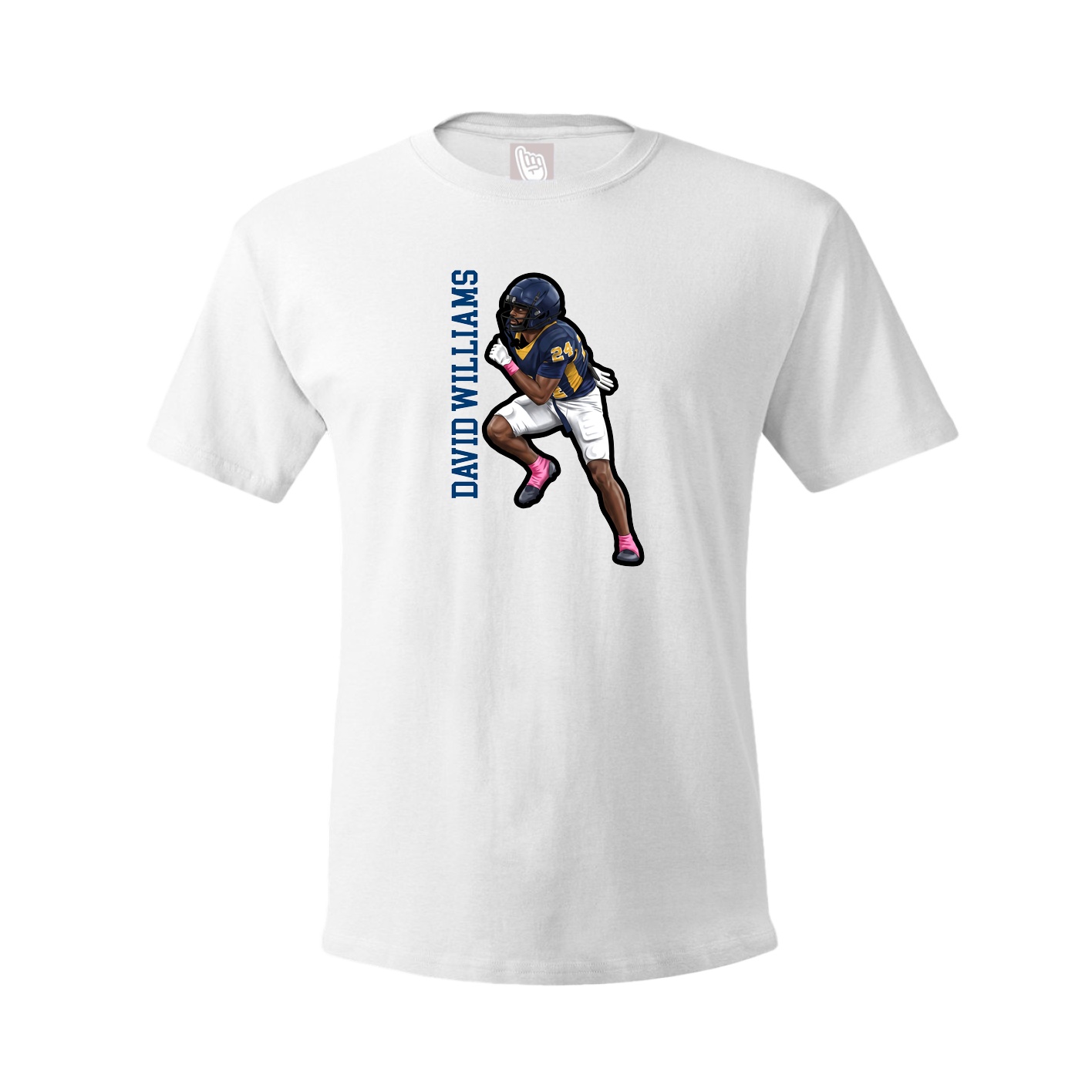 Youth Tee — Name Vertical in White