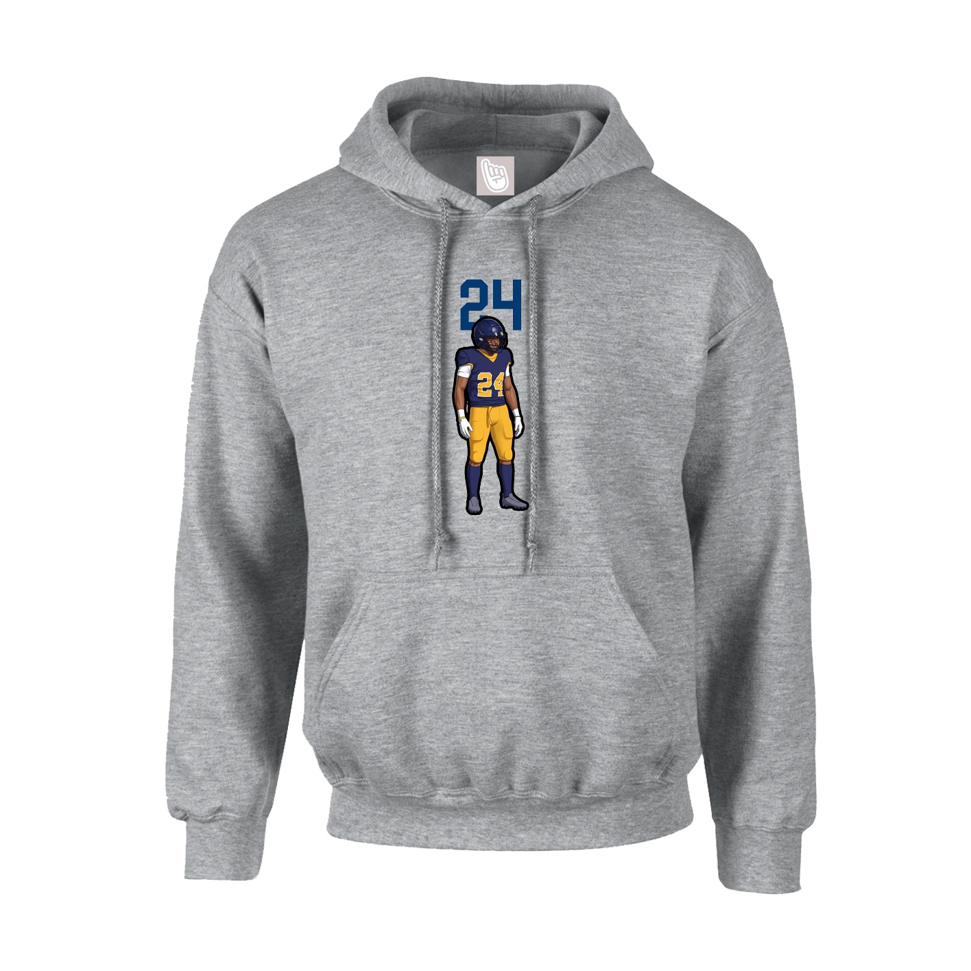 Hoodie — Number Top in Grey