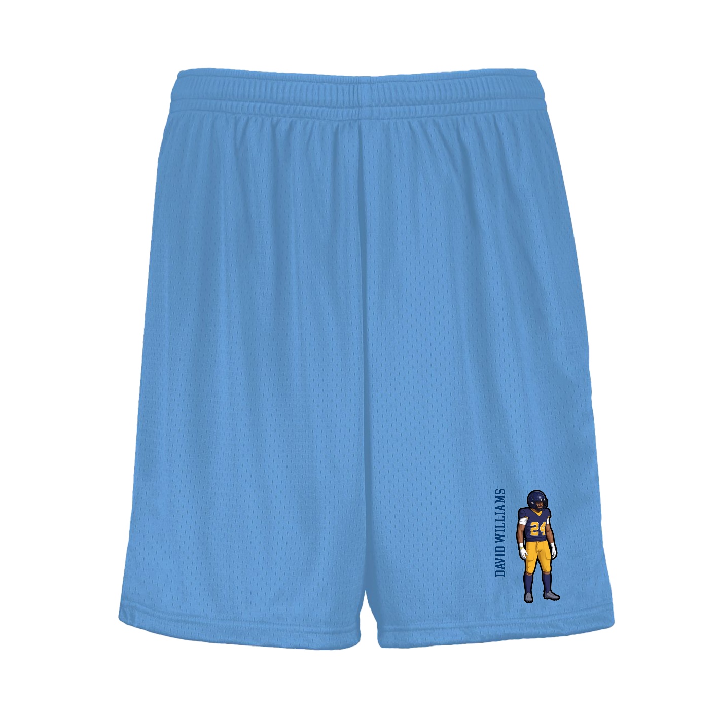 Shorts — Name Vertical in Light Blue