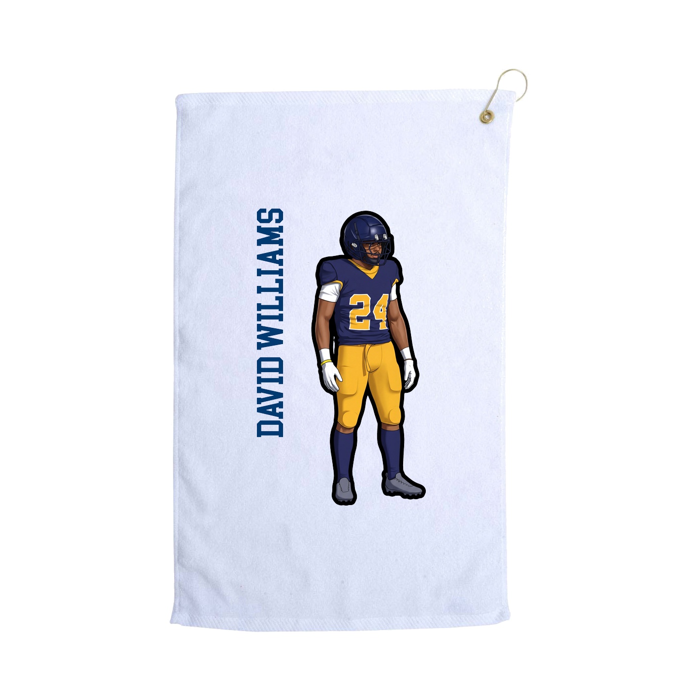 Golf Towel — Name Vertical in White