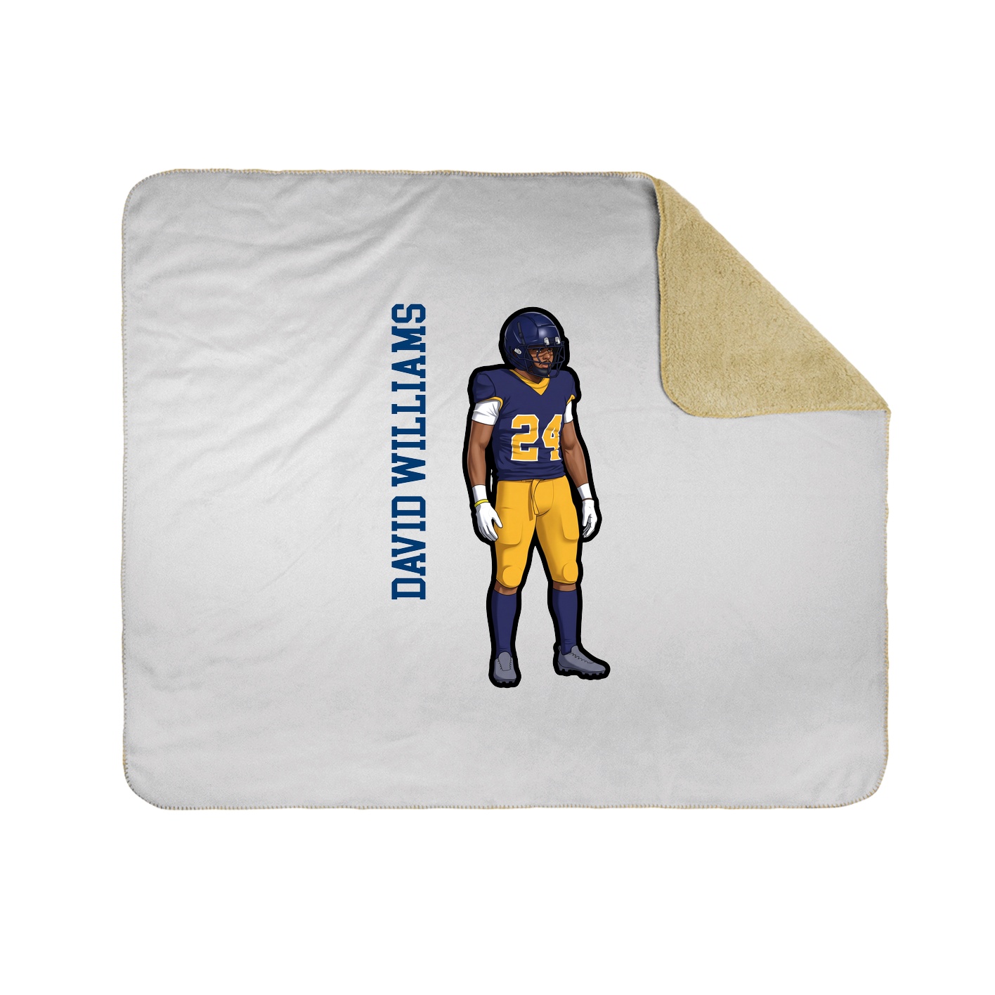 Throw Blanket — Name Vertical in White