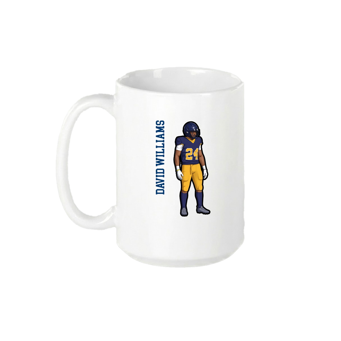 15oz Coffee Mug — Name Vertical in White