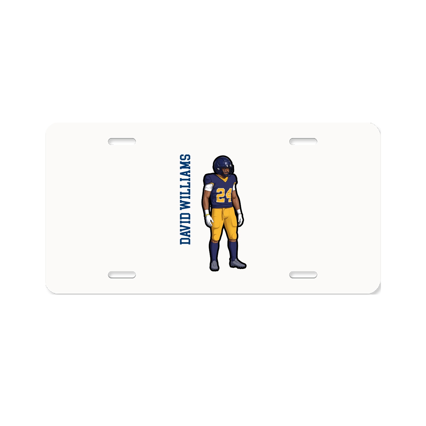 License Plate — Name Vertical in Classic