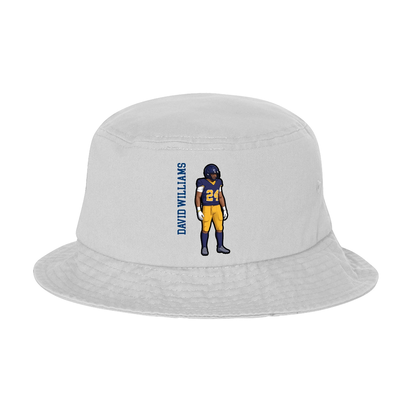 Bucket Cap — Name Vertical in White