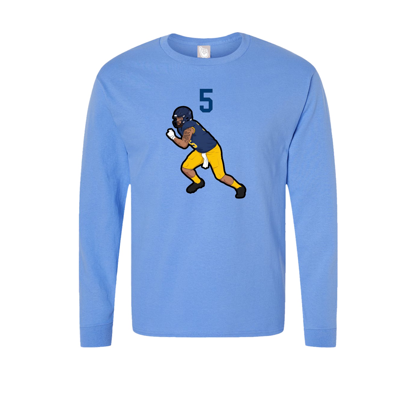Long Sleeve Tee — Number Top in Powder Blue