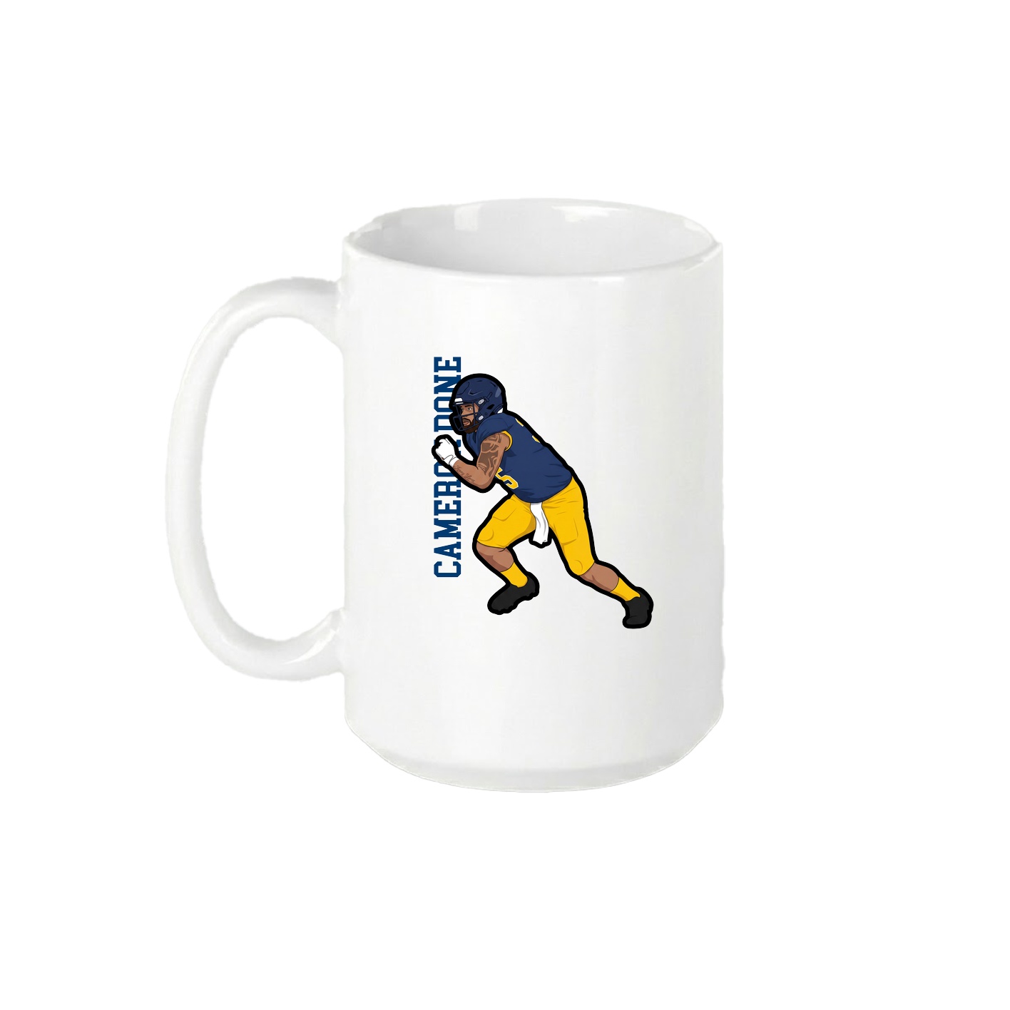 15oz Coffee Mug — Name Vertical in White