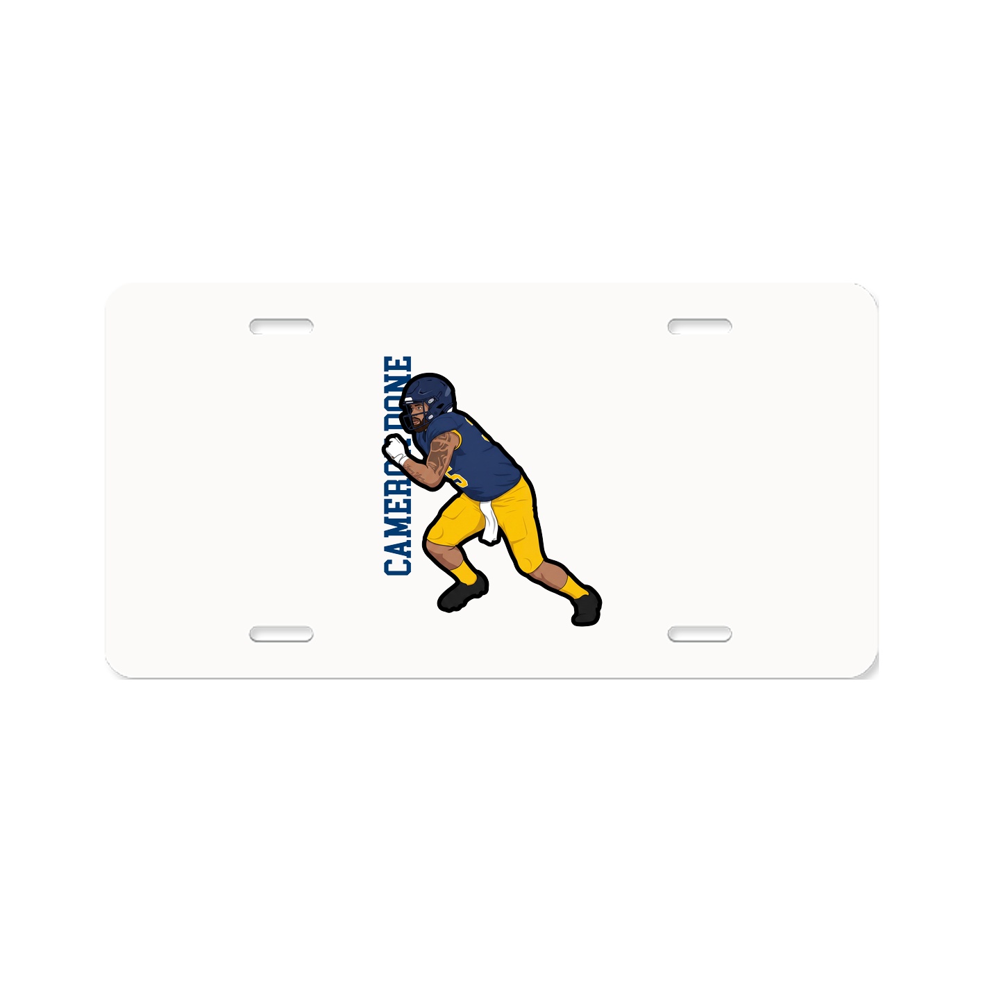 License Plate — Name Vertical in Classic
