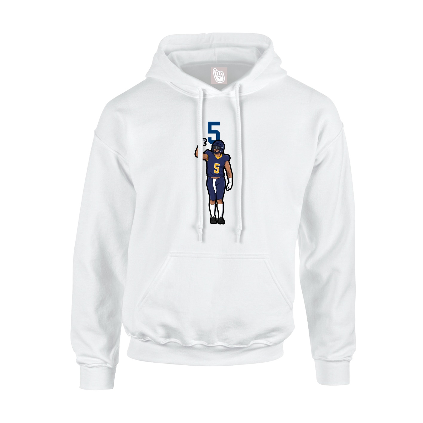 Youth Hoodie — Number Top in White