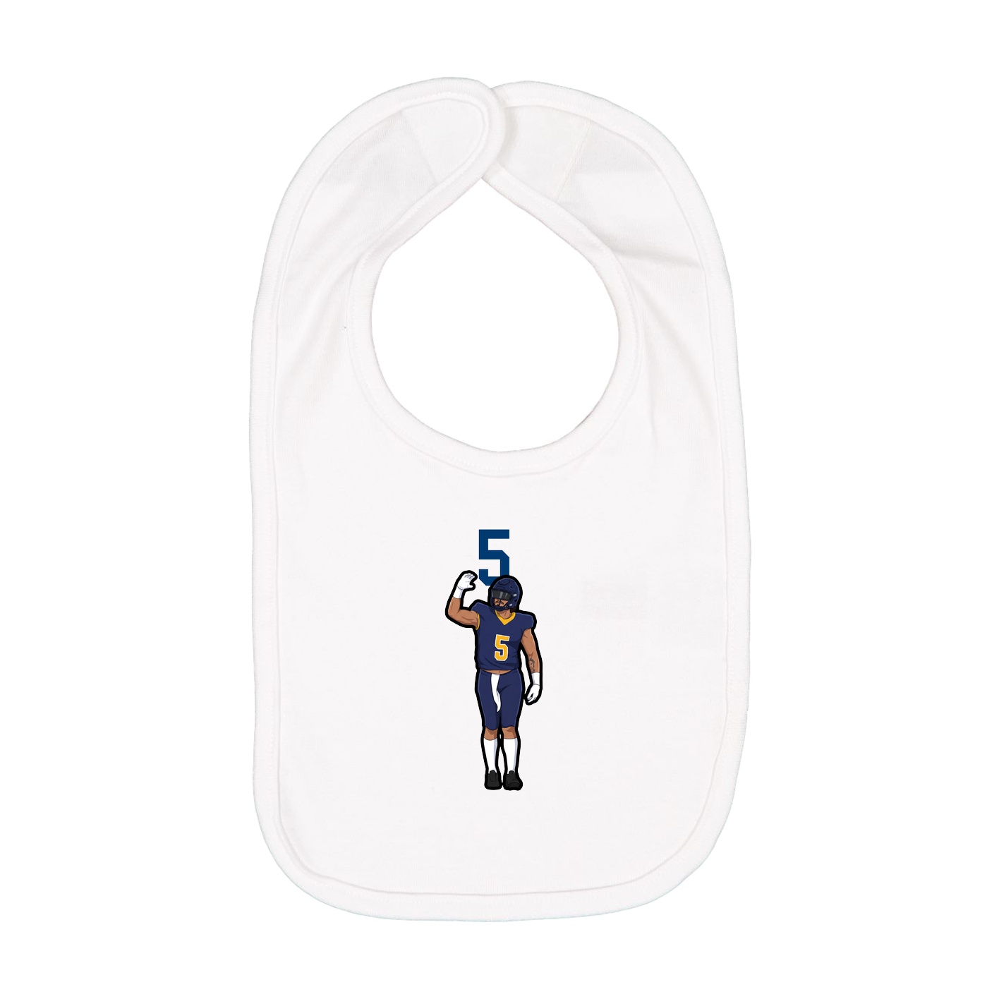 Infant Bib — Number Top in White