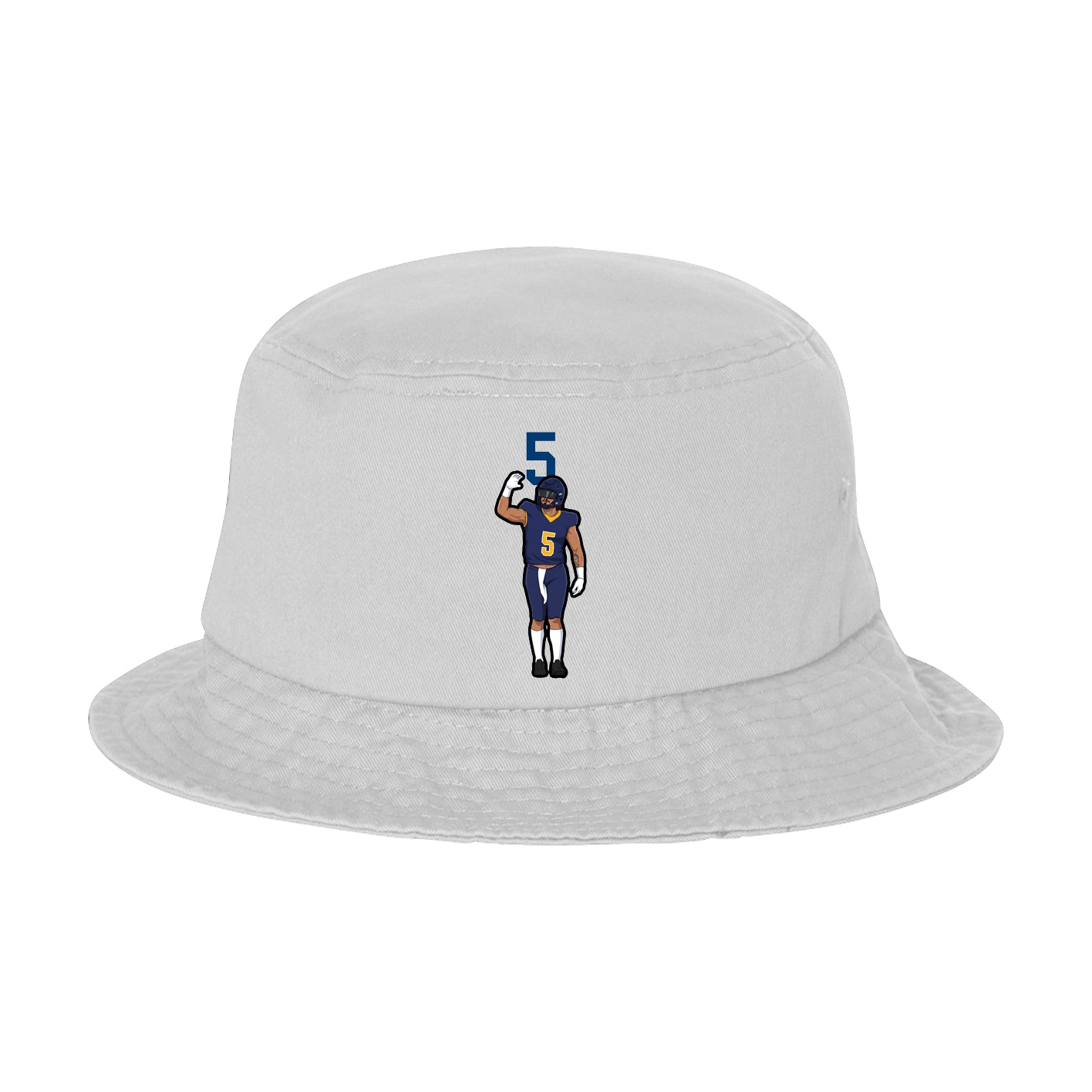 Bucket Cap — Number Top in White