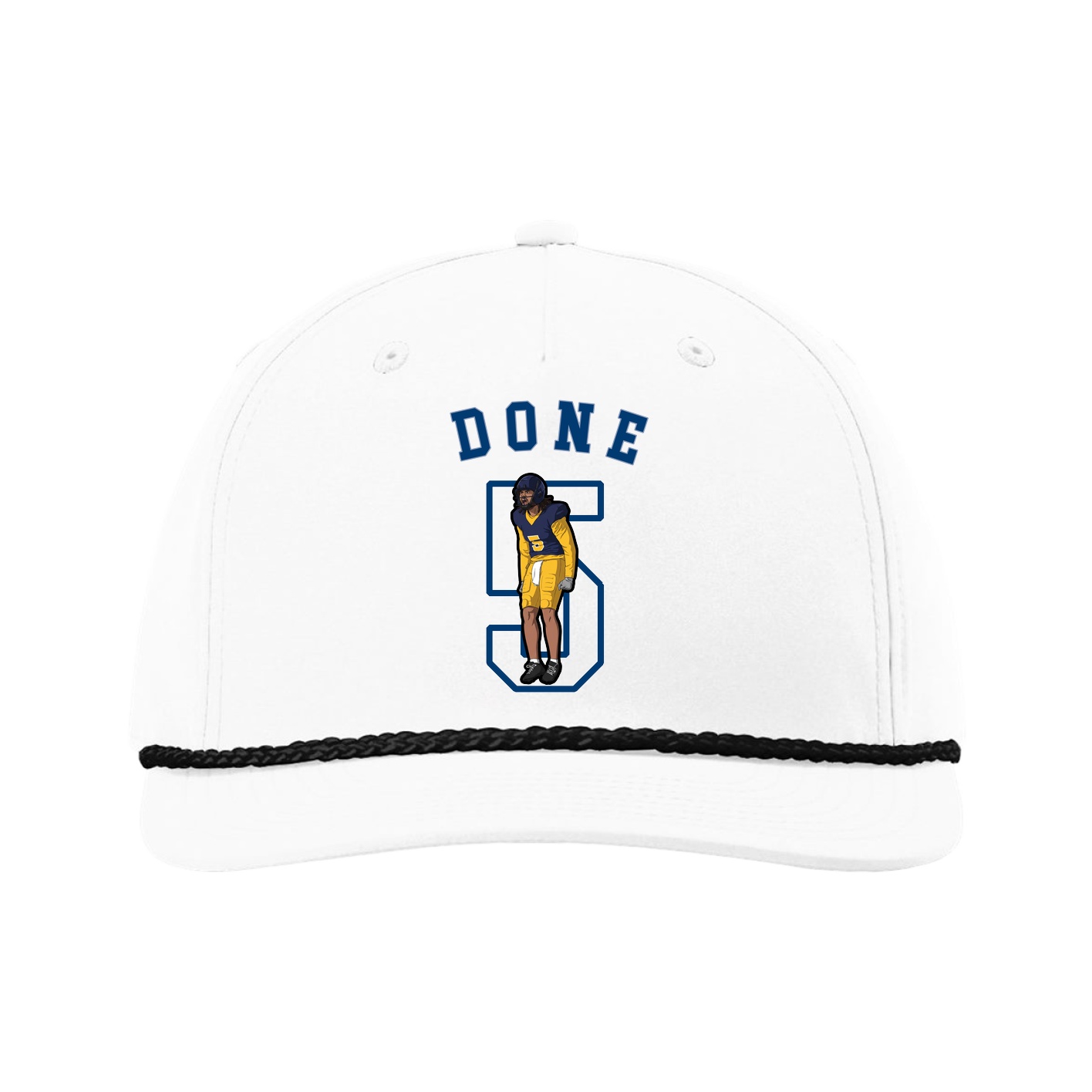 Five-Panel Classic Rope Cap — Shirsey Arch in White