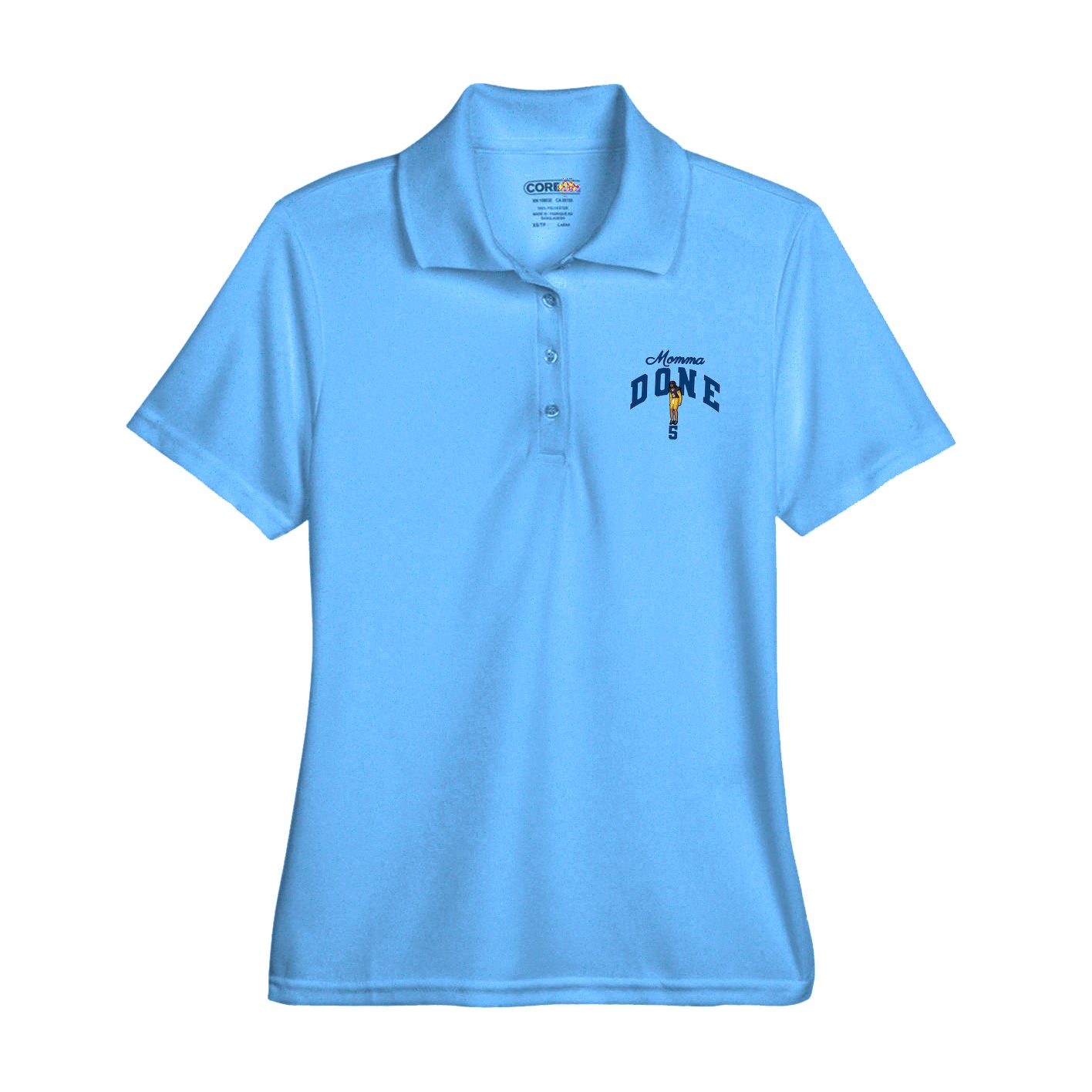 Womens Performance Polo — Mothers Day Arch in Light Blue