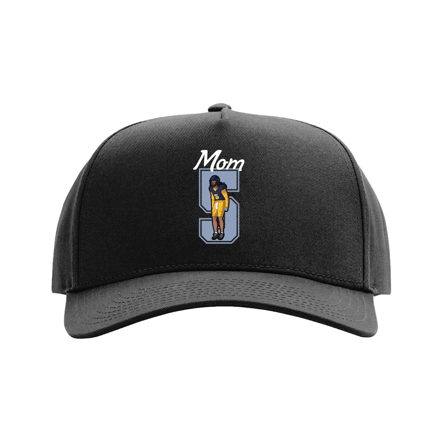 Full Fabric Five-Panel Champ Cap — Mothers Day Shirsey in Black