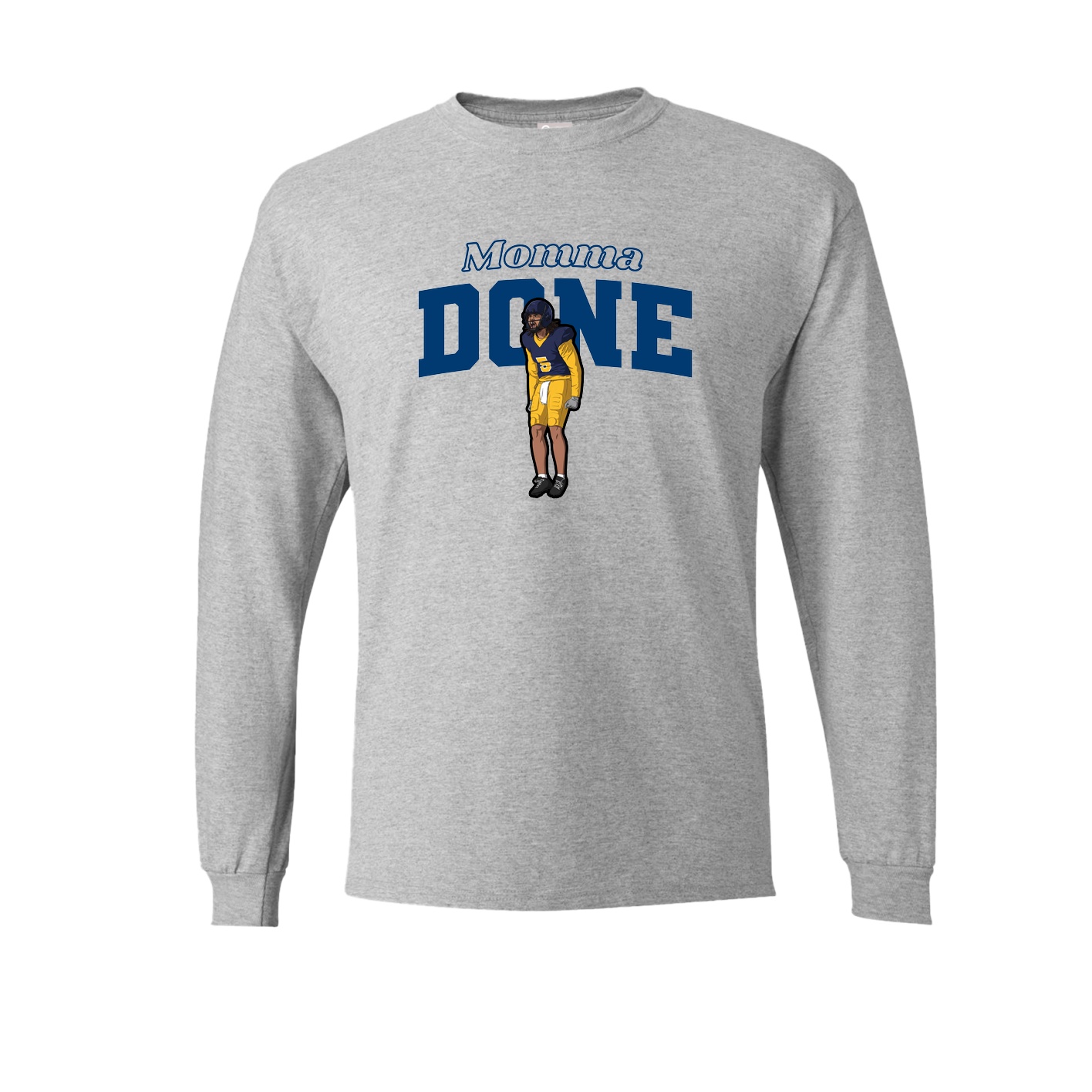 Long Sleeve Tee — Mothers Day Block in Grey