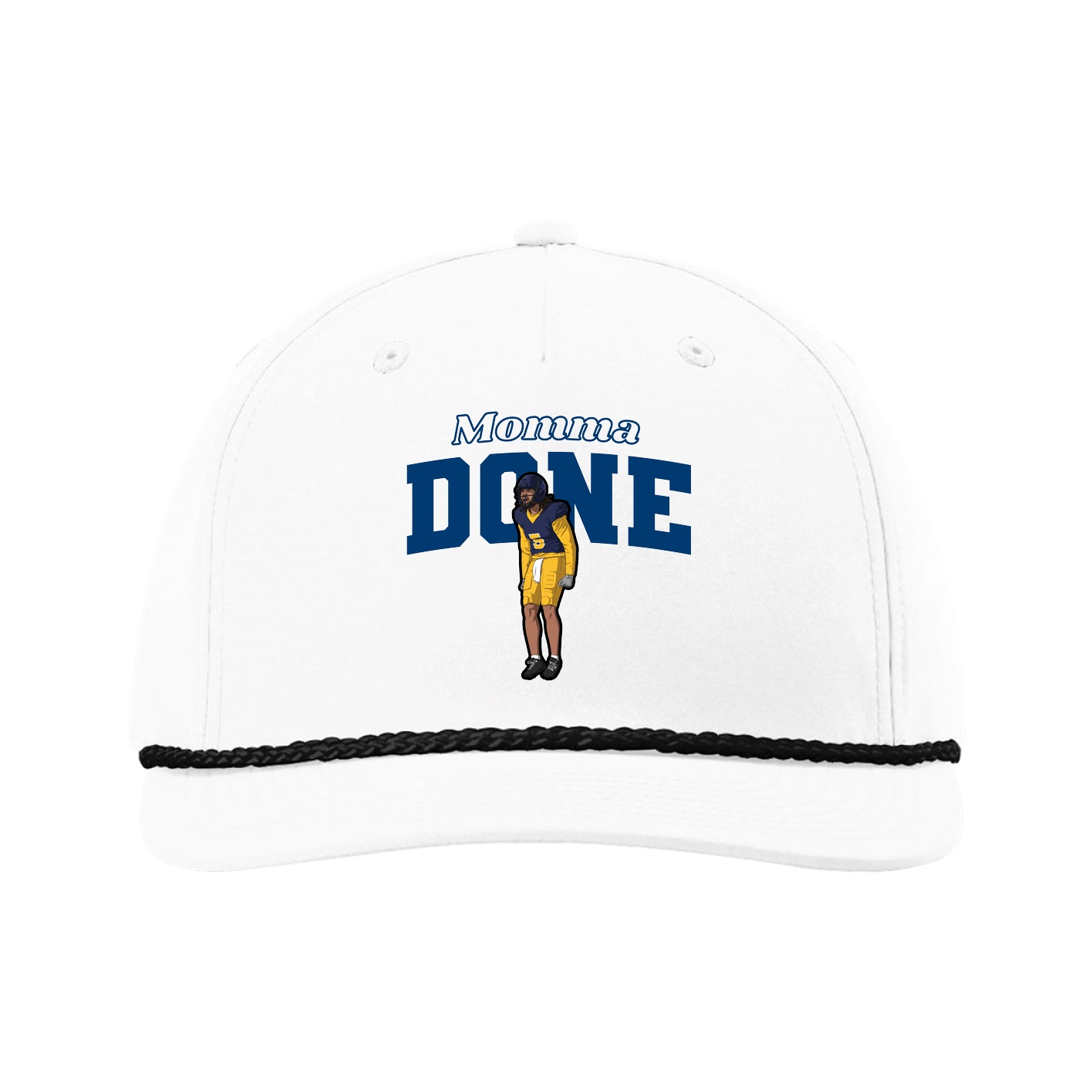 Five-Panel Classic Rope Cap — Mothers Day Block in White
