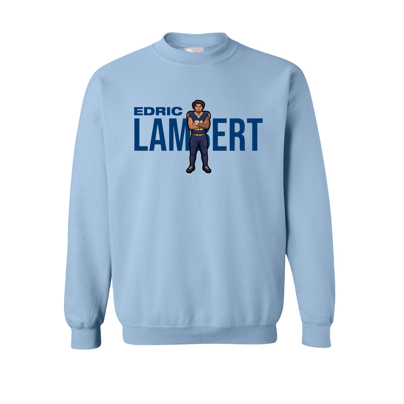 Fleece Crew — Player Name in Light Blue