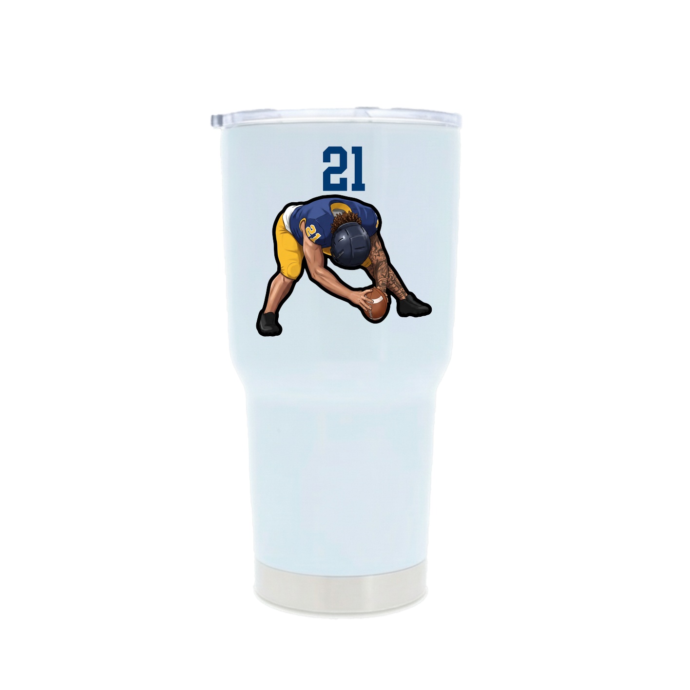 30oz Stainless Steel Tumbler — Number Top in White