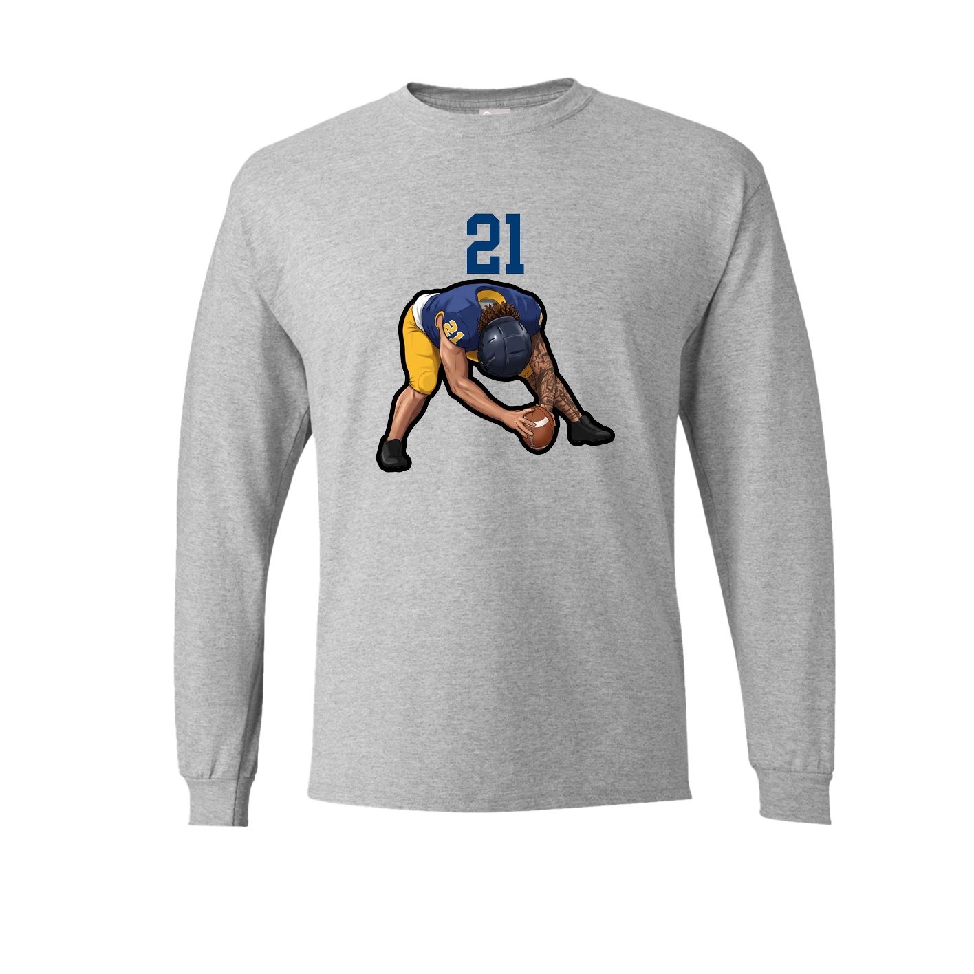 Long Sleeve Tee — Number Top in Grey