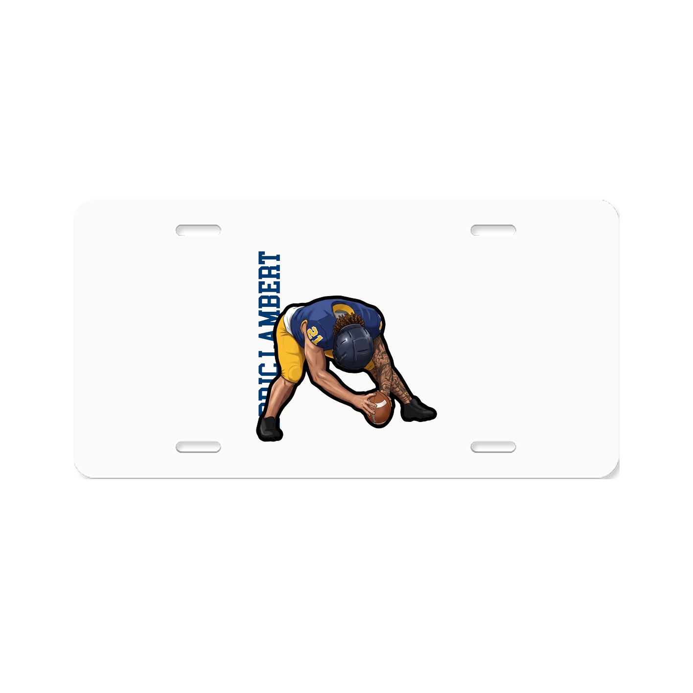 License Plate — Name Vertical in Classic