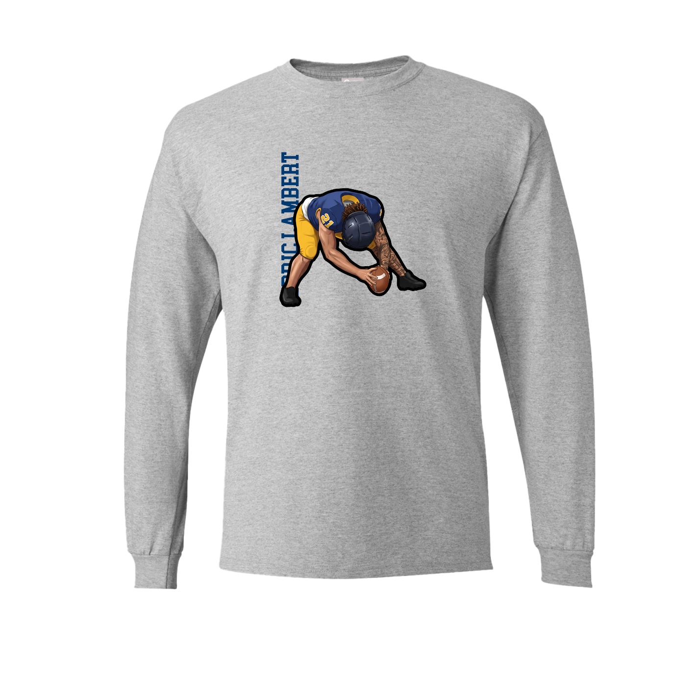 Long Sleeve Tee — Name Vertical in Grey