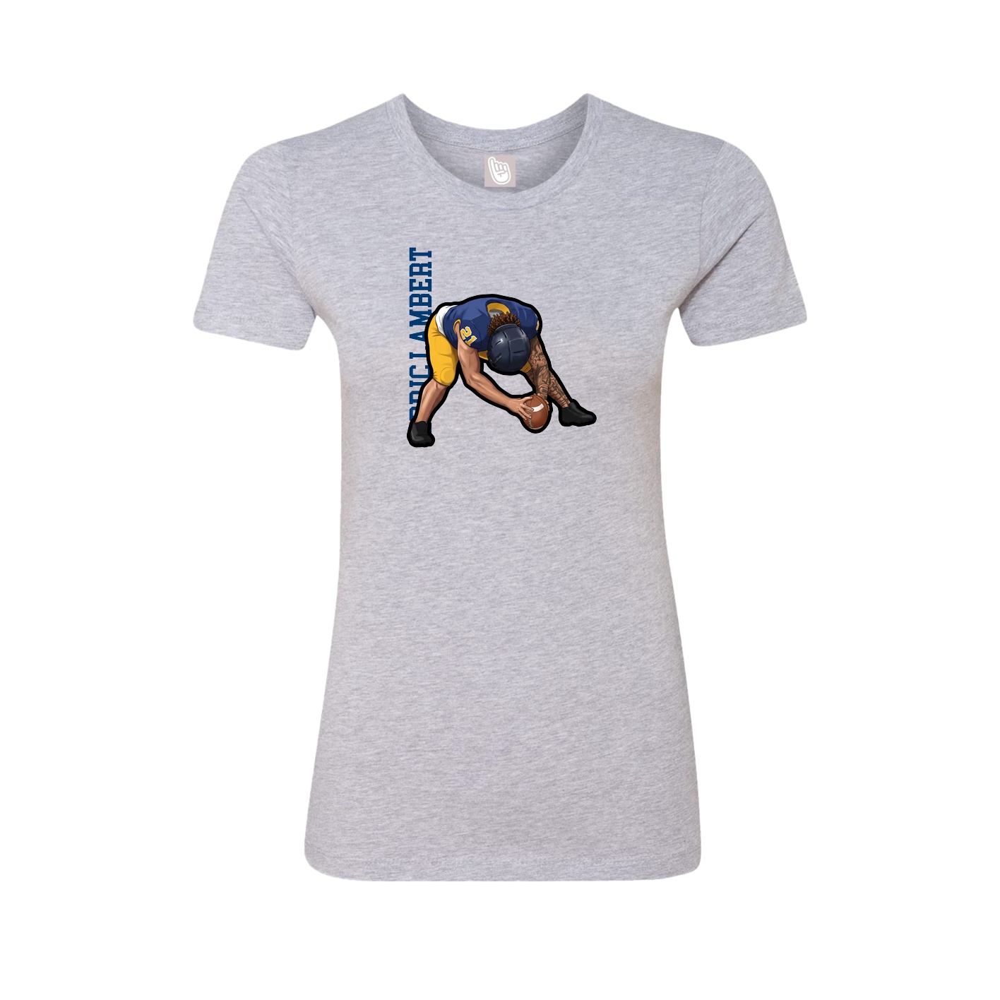 Womens Tee — Name Vertical in Grey
