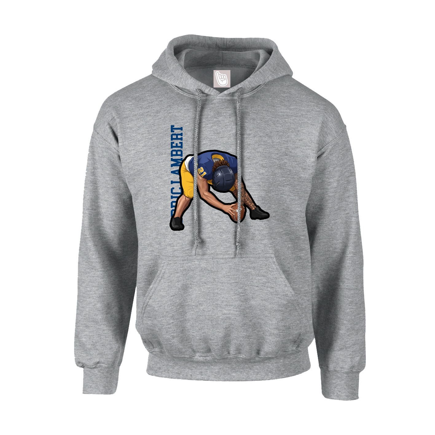 Hoodie — Name Vertical in Grey