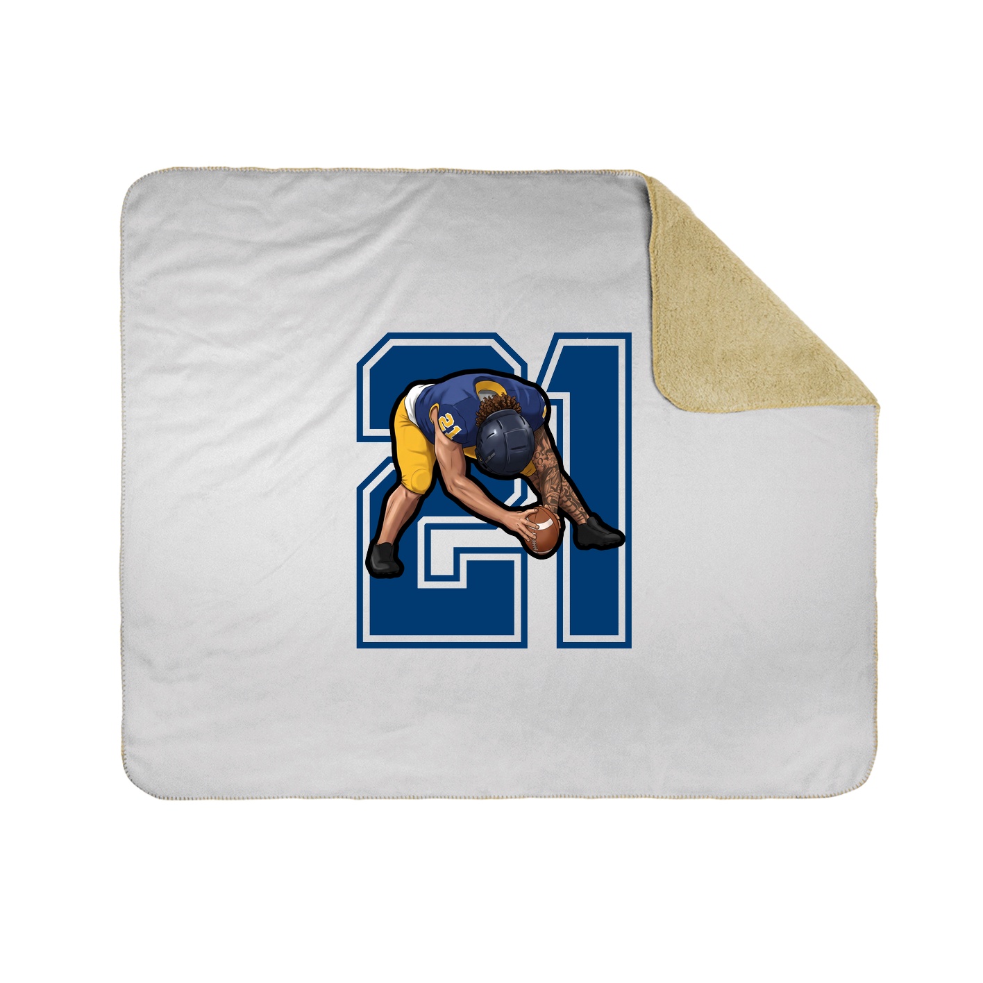 Throw Blanket — Number in White
