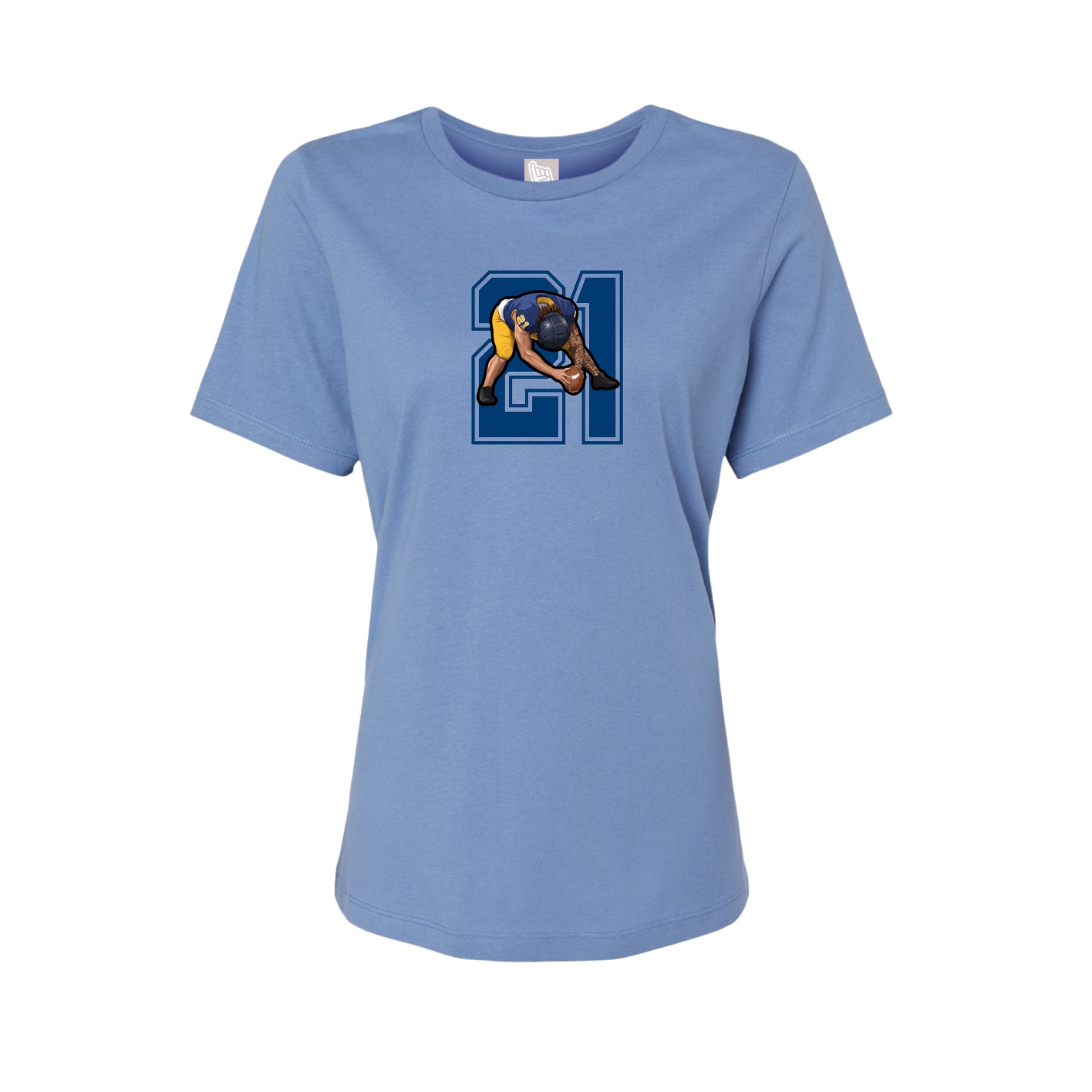 Womens Tee — Number in Powder Blue