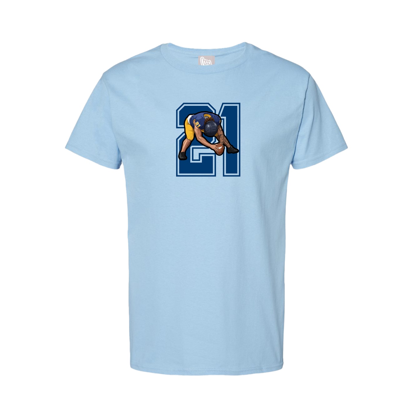 Youth Tee — Number in Light Blue