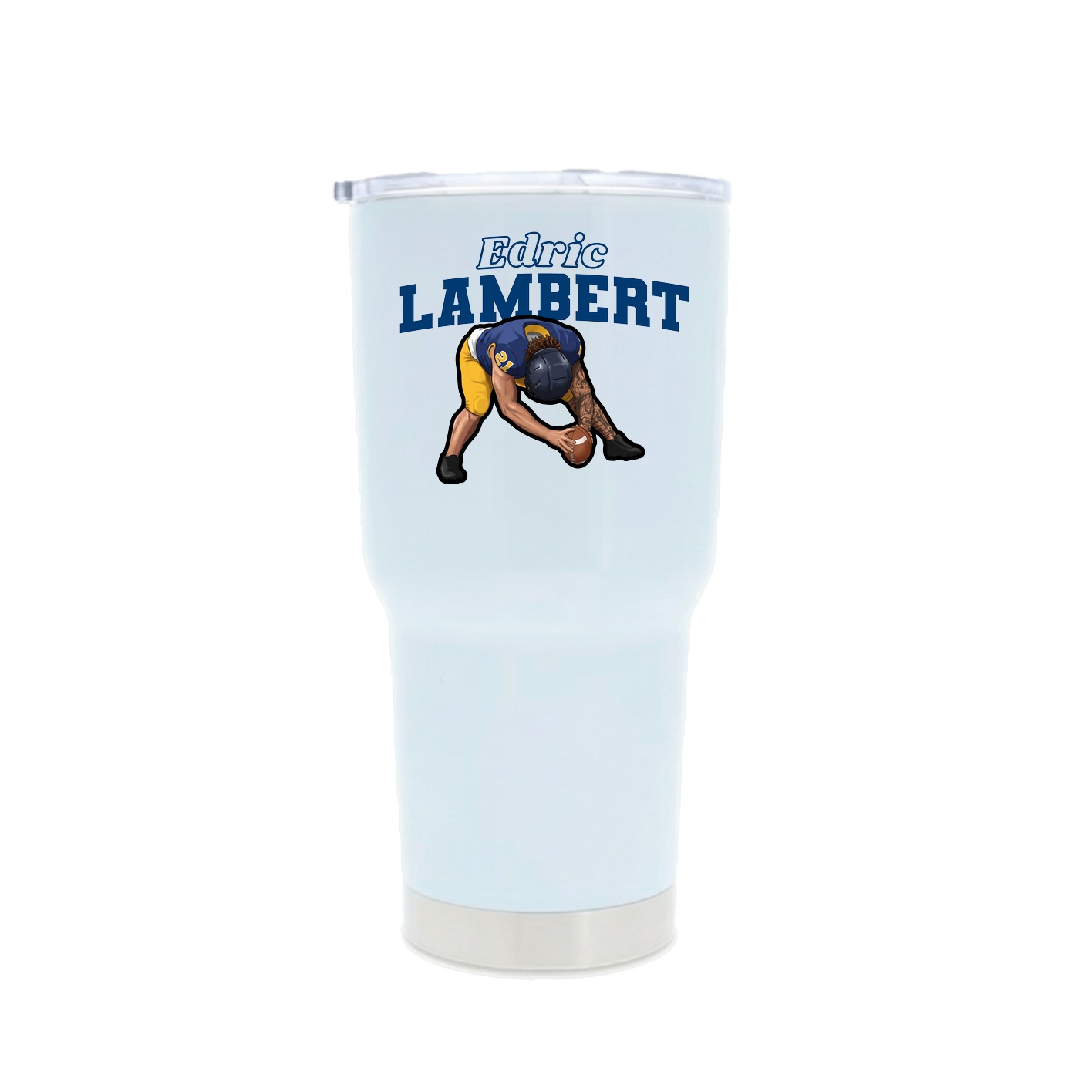 30oz Stainless Steel Tumbler — Name Arch in White