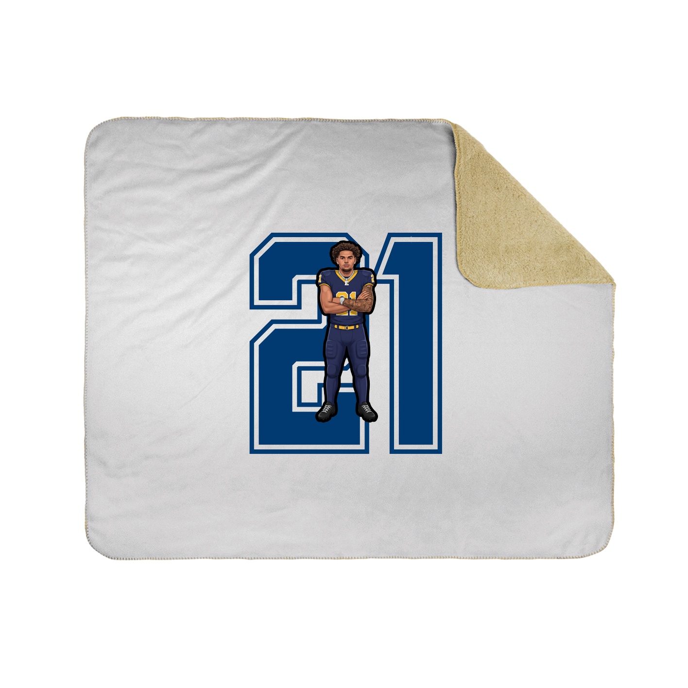 Throw Blanket — Number in White