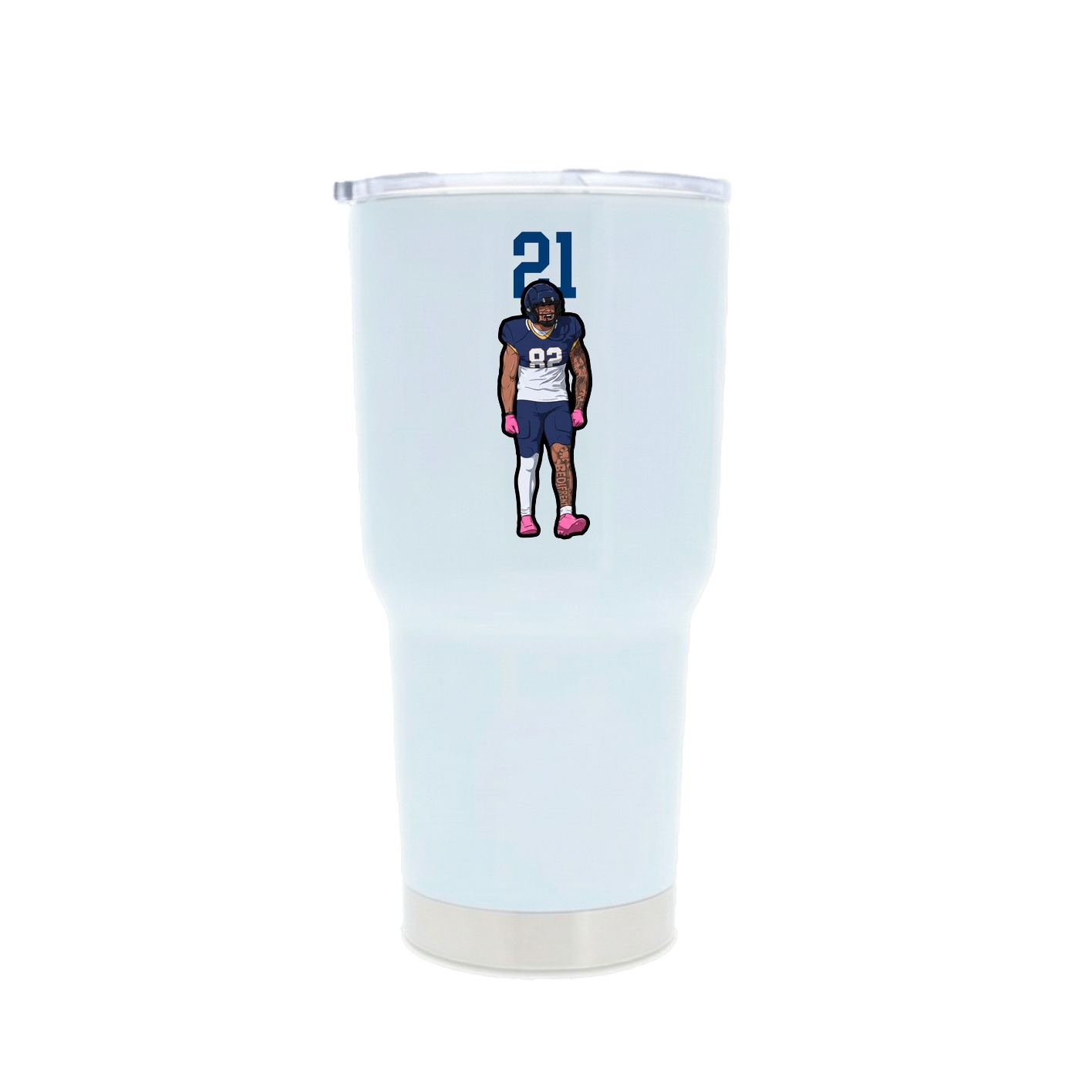 30oz Stainless Steel Tumbler — Number Top in White