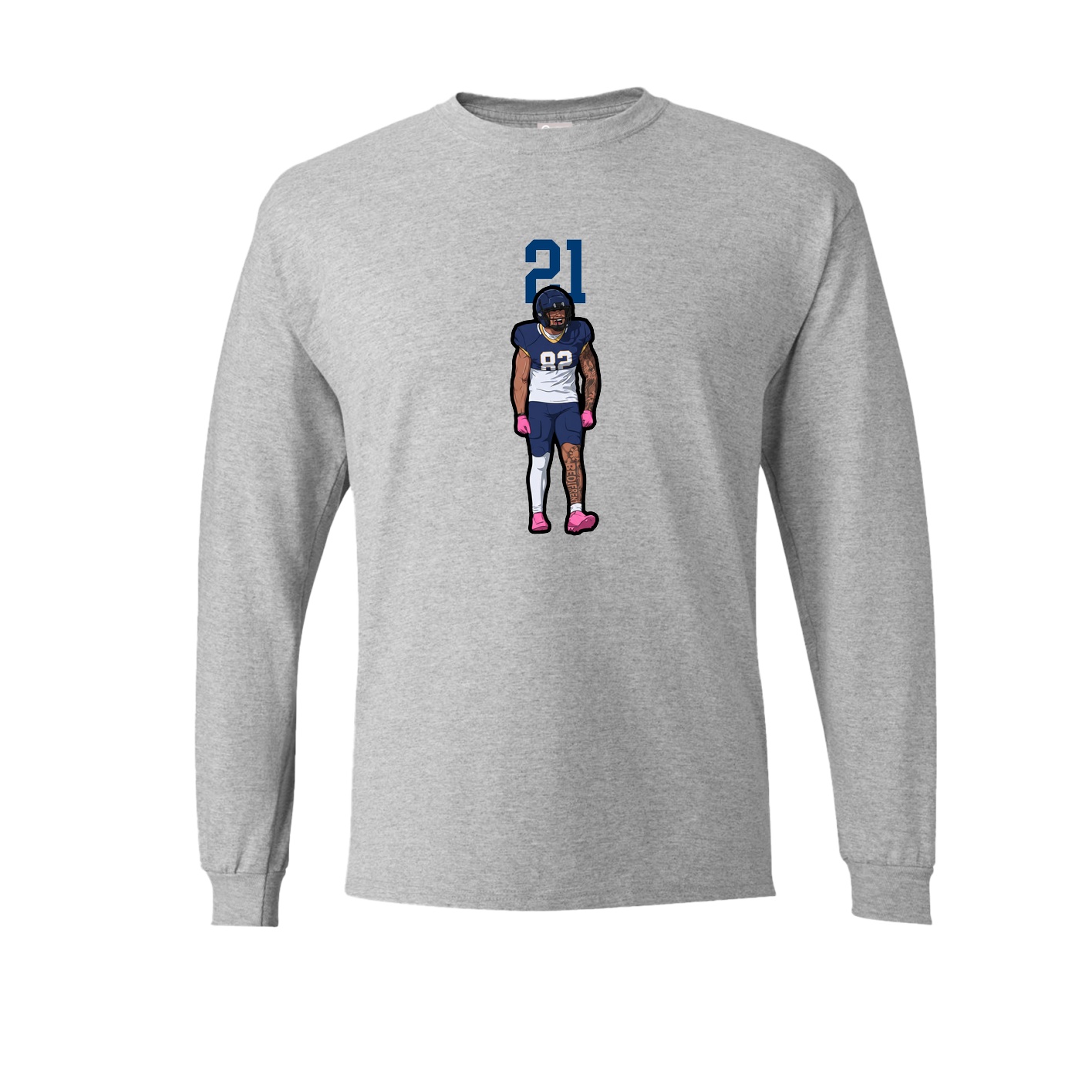 Long Sleeve Tee — Number Top in Grey