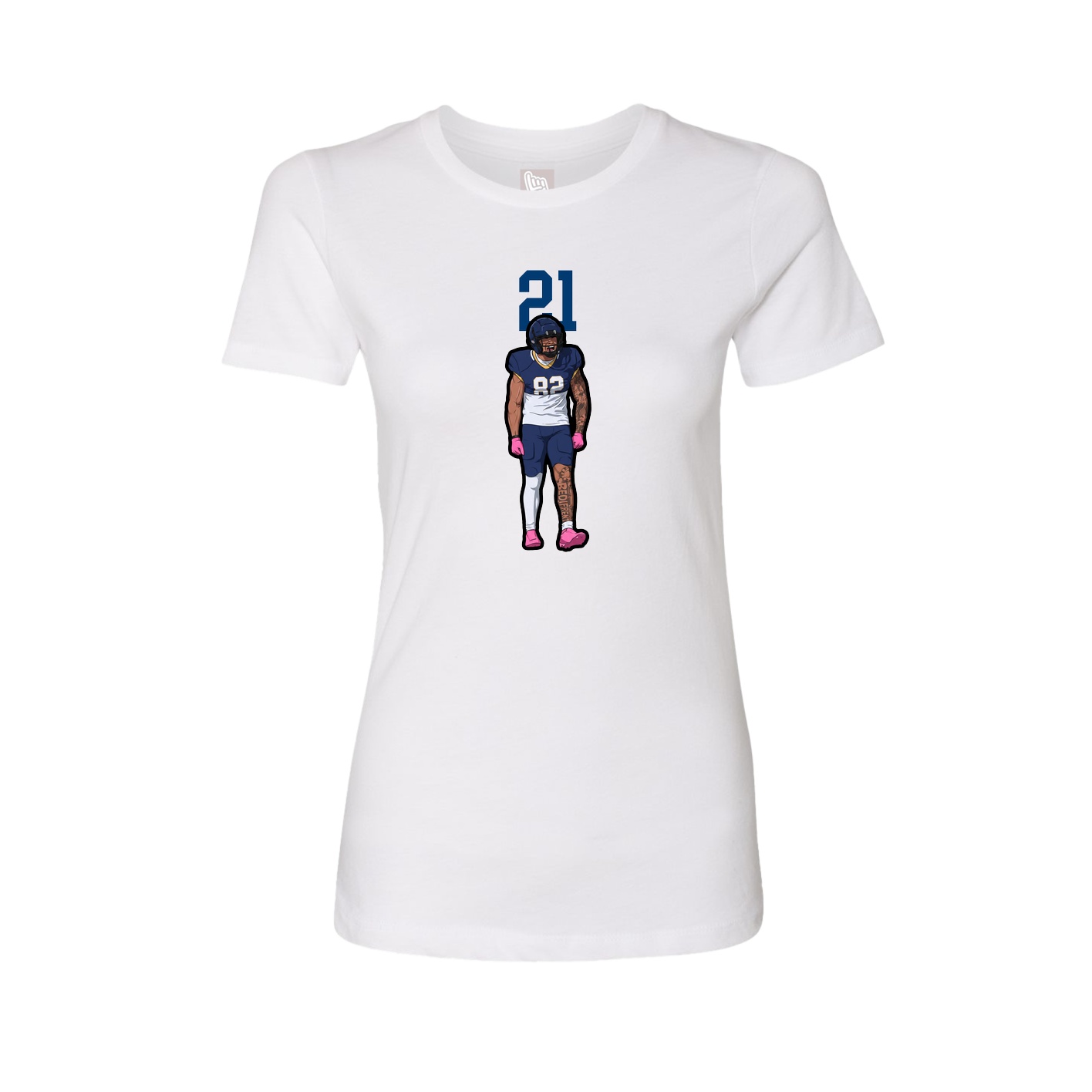 Fitted Women's Tee — Number Top in White