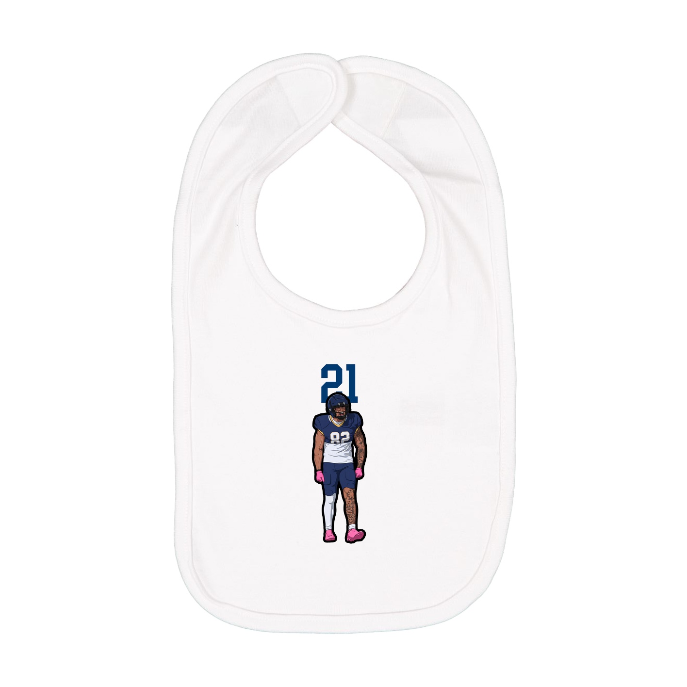 Infant Bib — Number Top in White