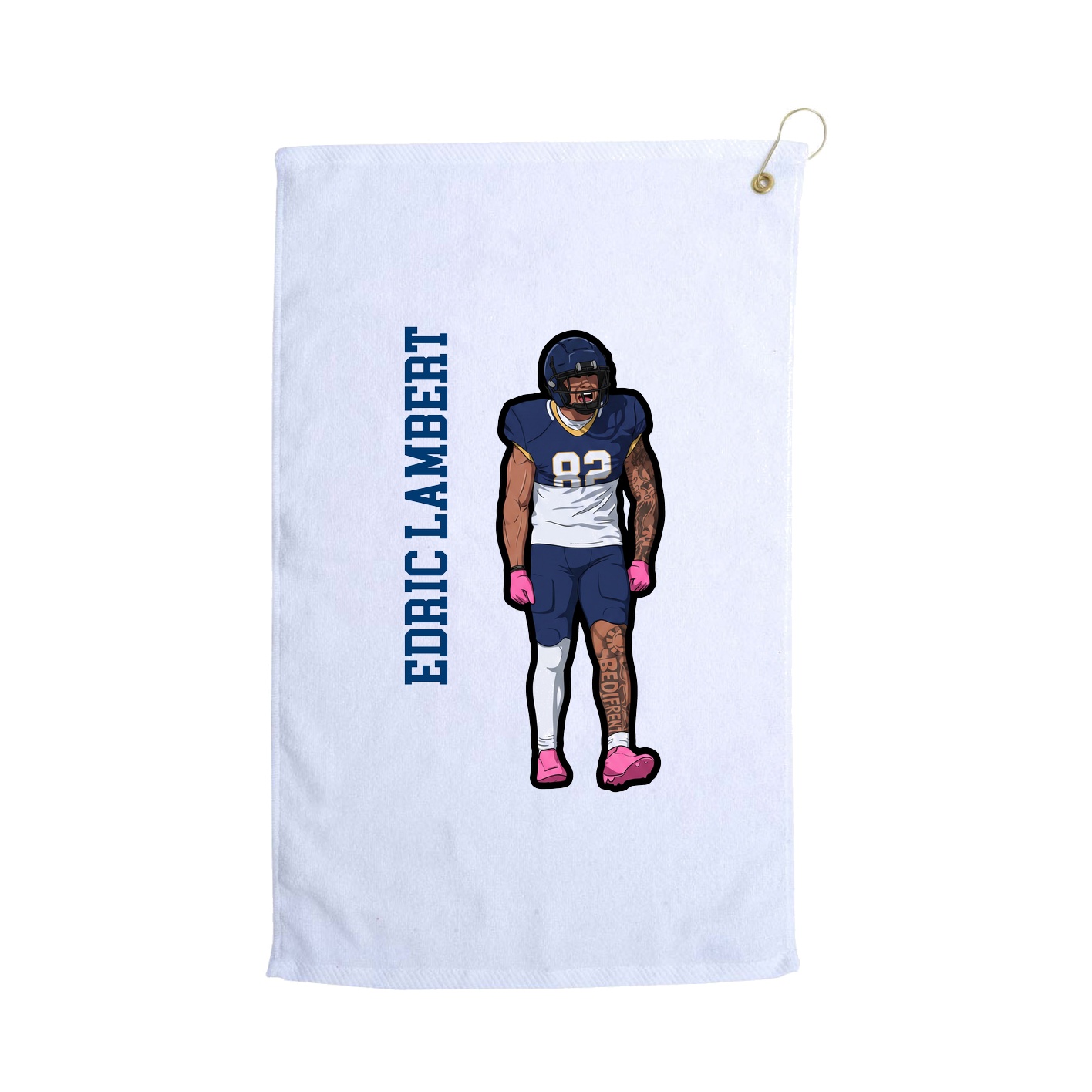 Golf Towel — Name Vertical in White