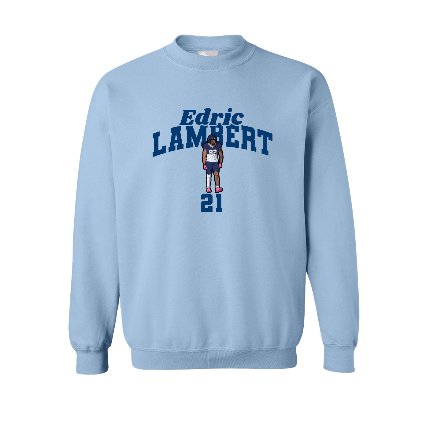 Fleece Crew — Signature Arch in Light Blue