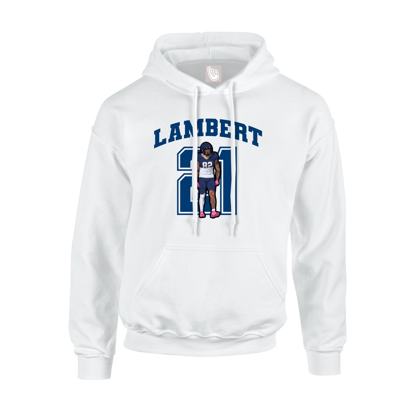 Hoodie — Number in White
