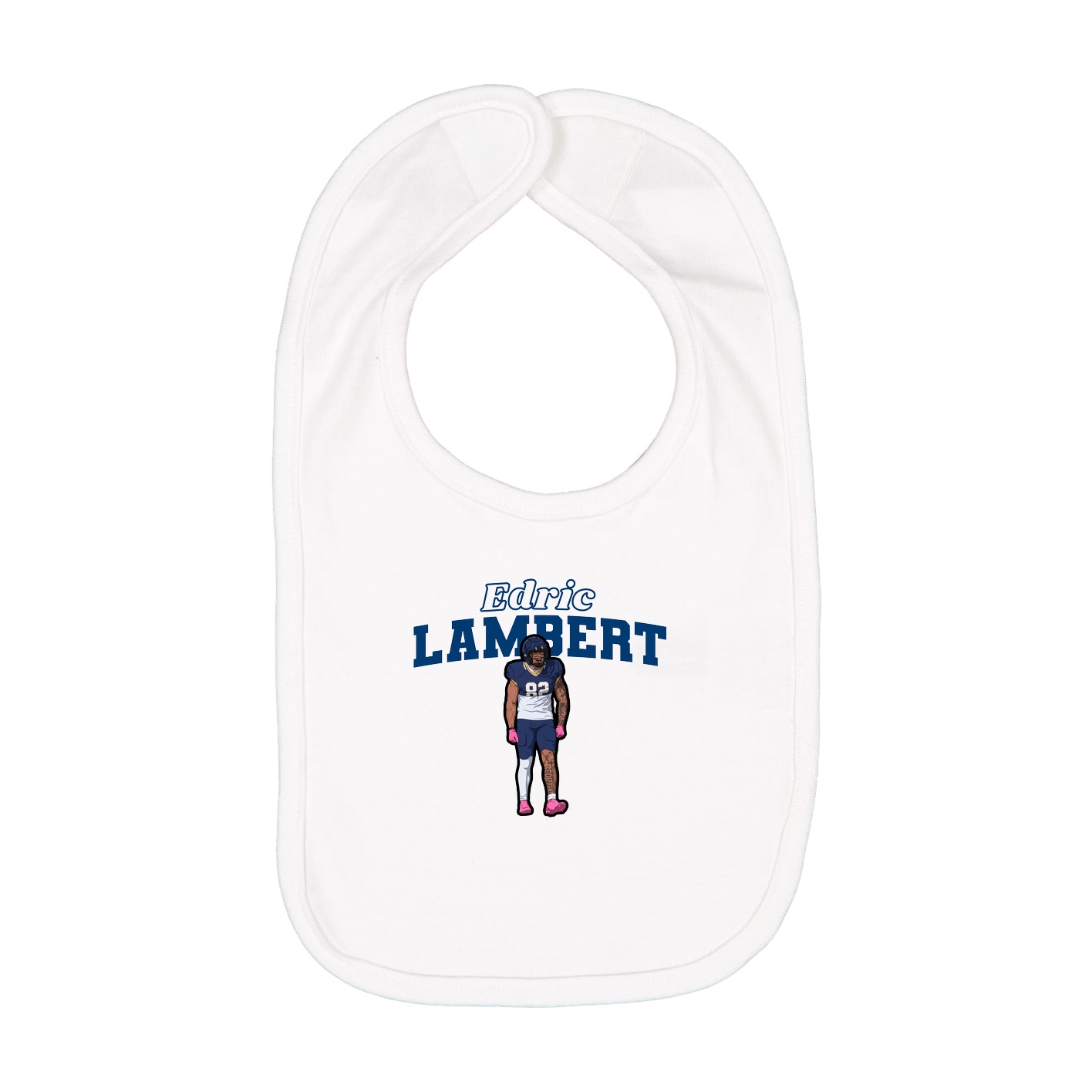 Infant Bib — Name Arch in White