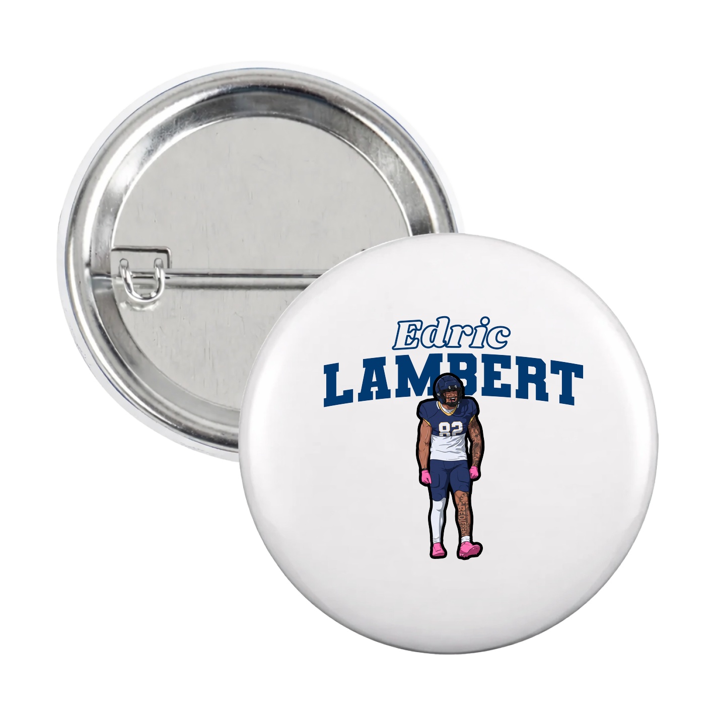 Game Day Button — Name Arch in White