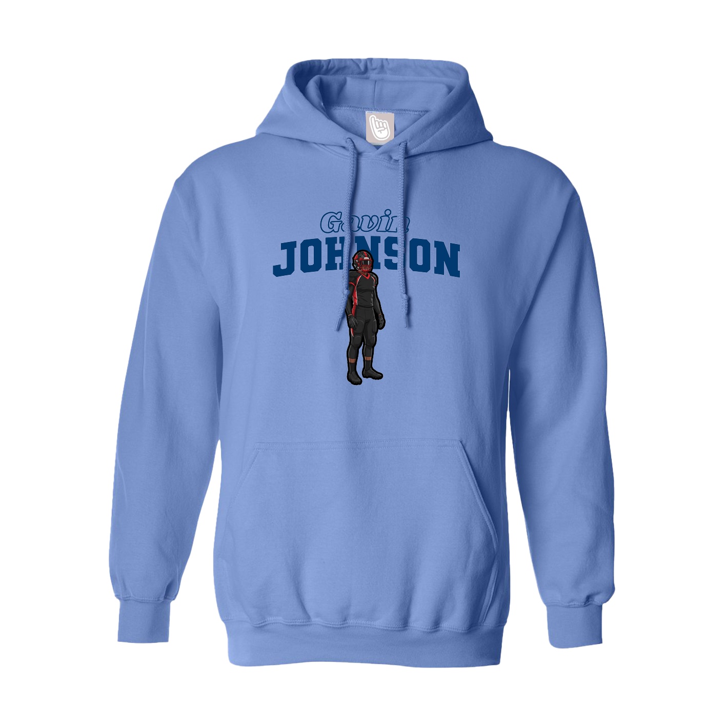 Youth Hoodie — Name Arch in Powder Blue