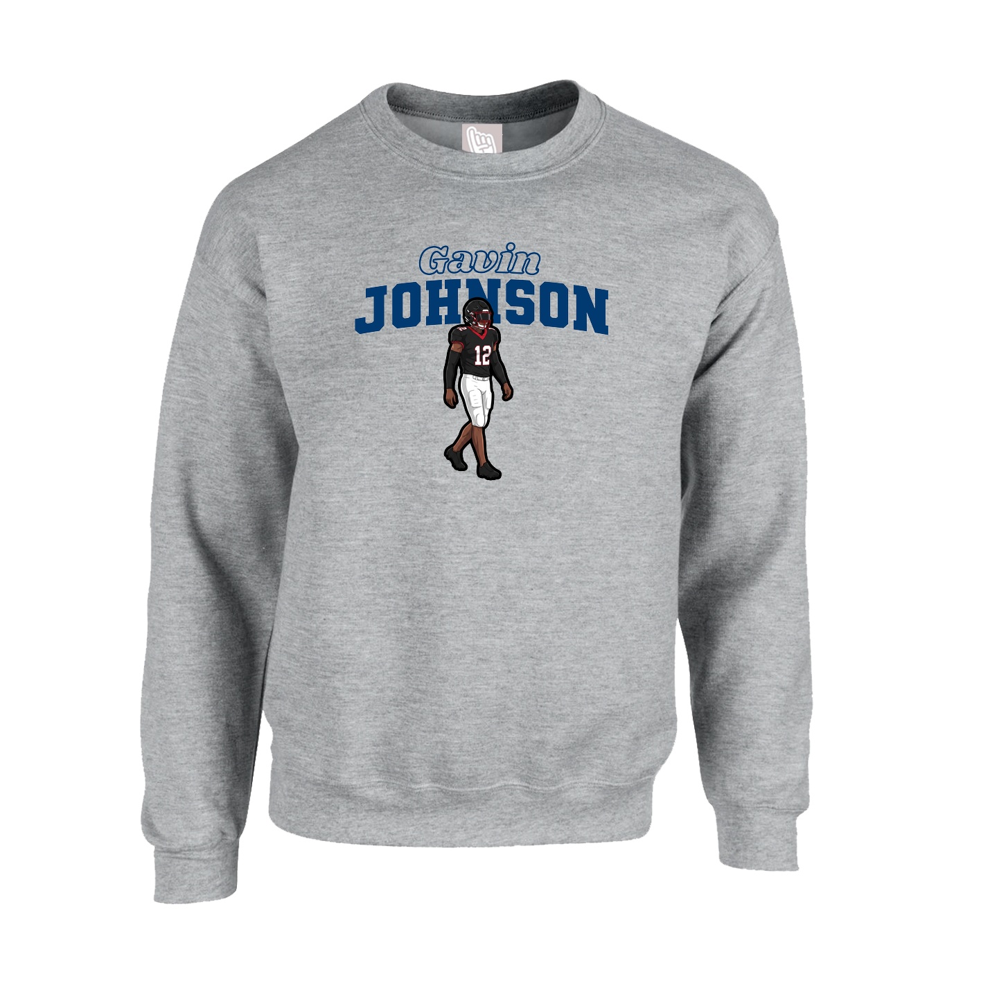 Fleece Crew — Name Arch in Grey