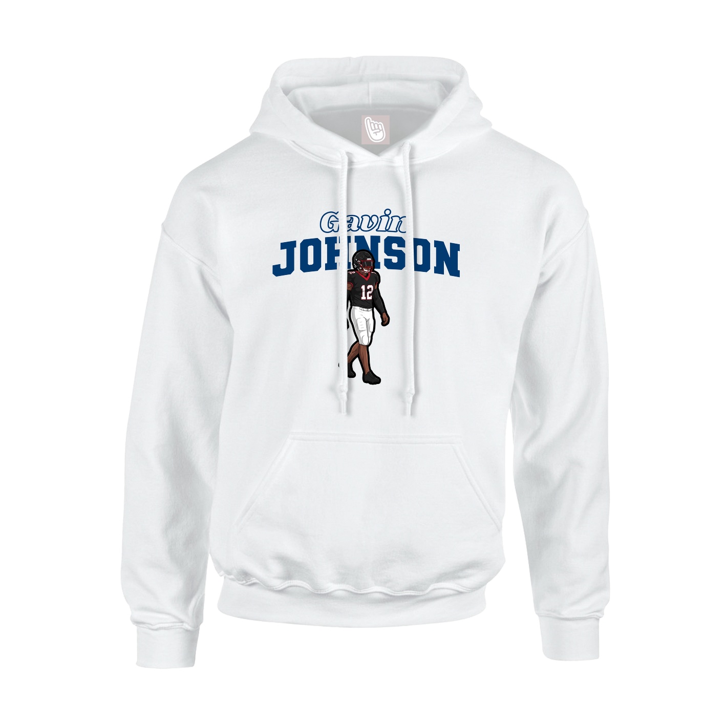 Youth Hoodie — Name Arch in White