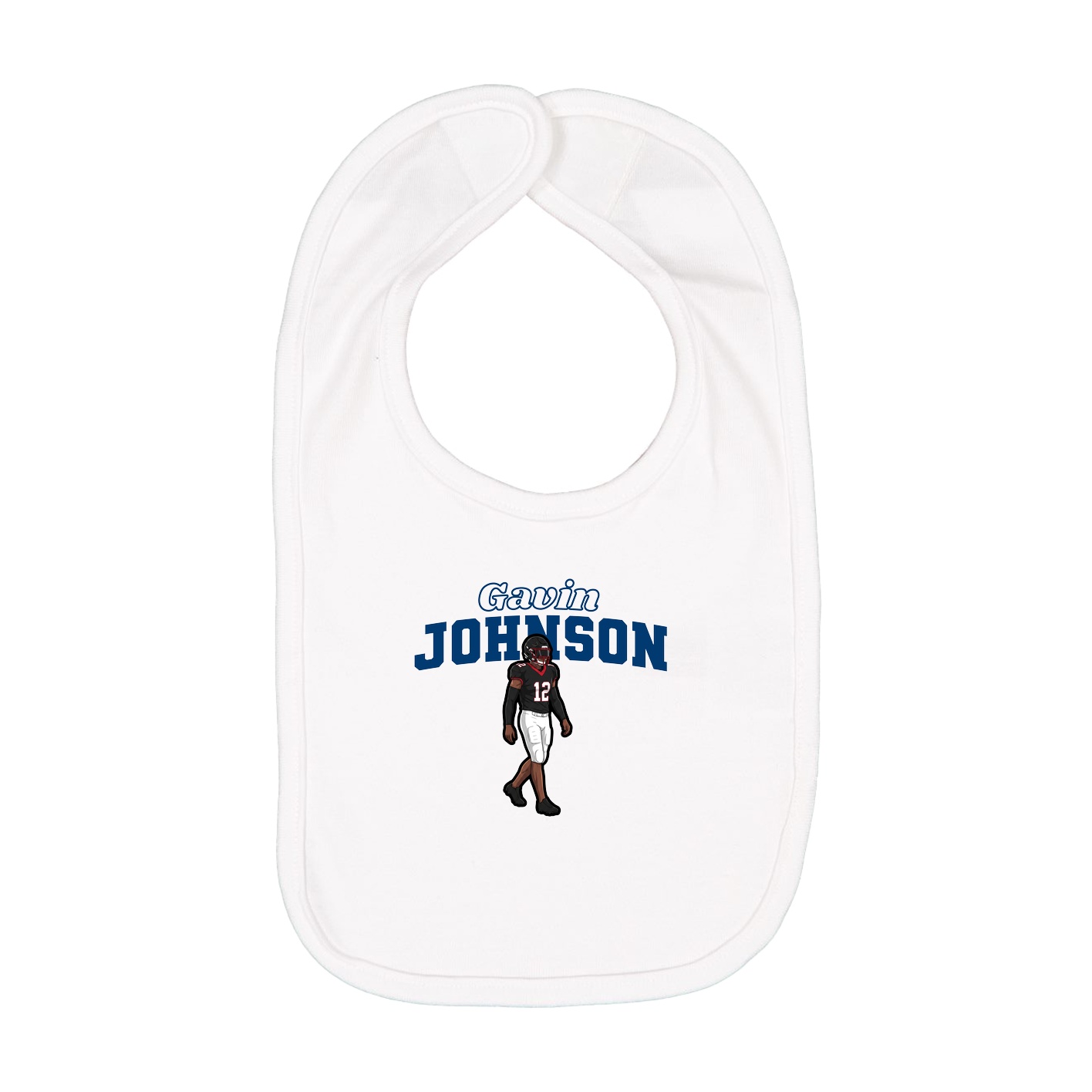 Infant Bib — Name Arch in White