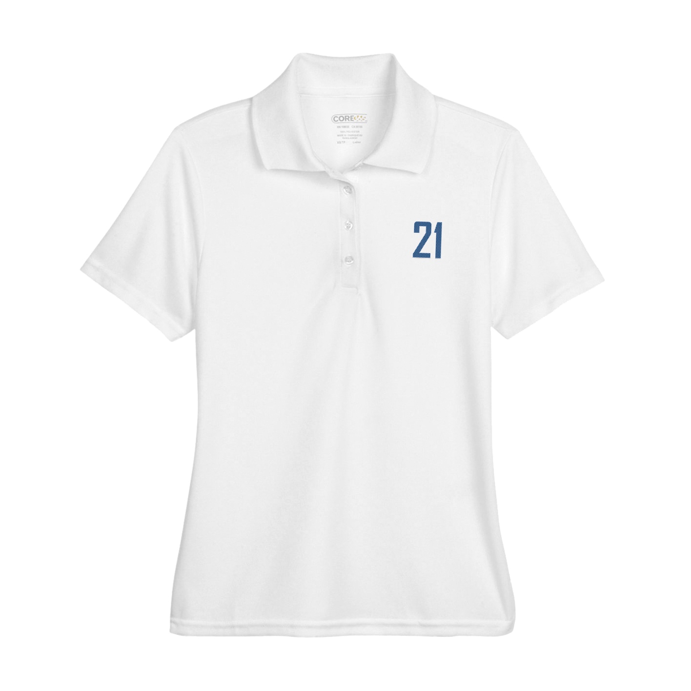 Womens Performance Polo — Front Shirsy in White