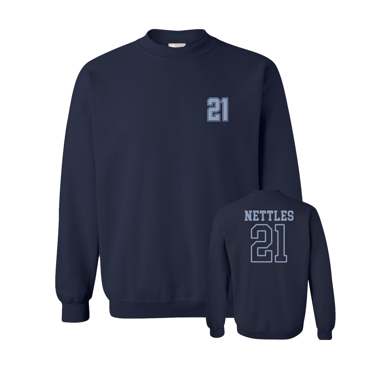 Fleece Crew — Chest Back in Navy