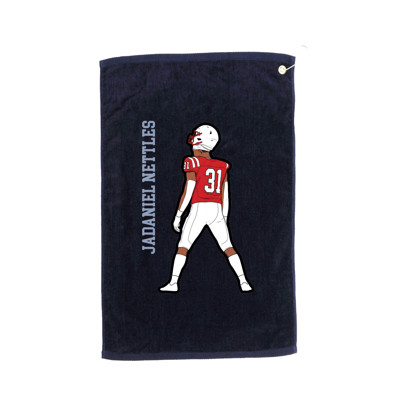 Golf Towel — Name Vertical in Navy