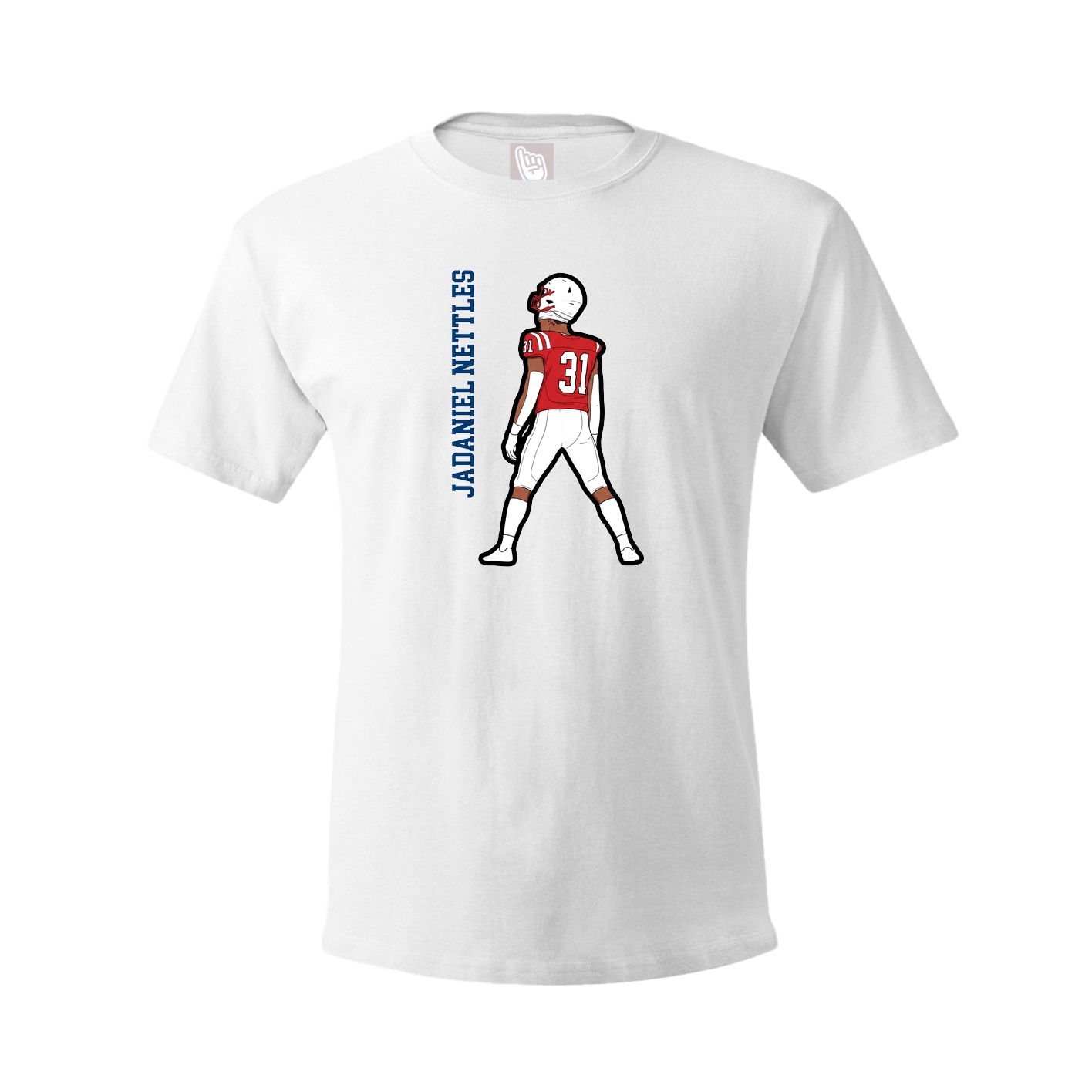 Tee — Name Vertical in White