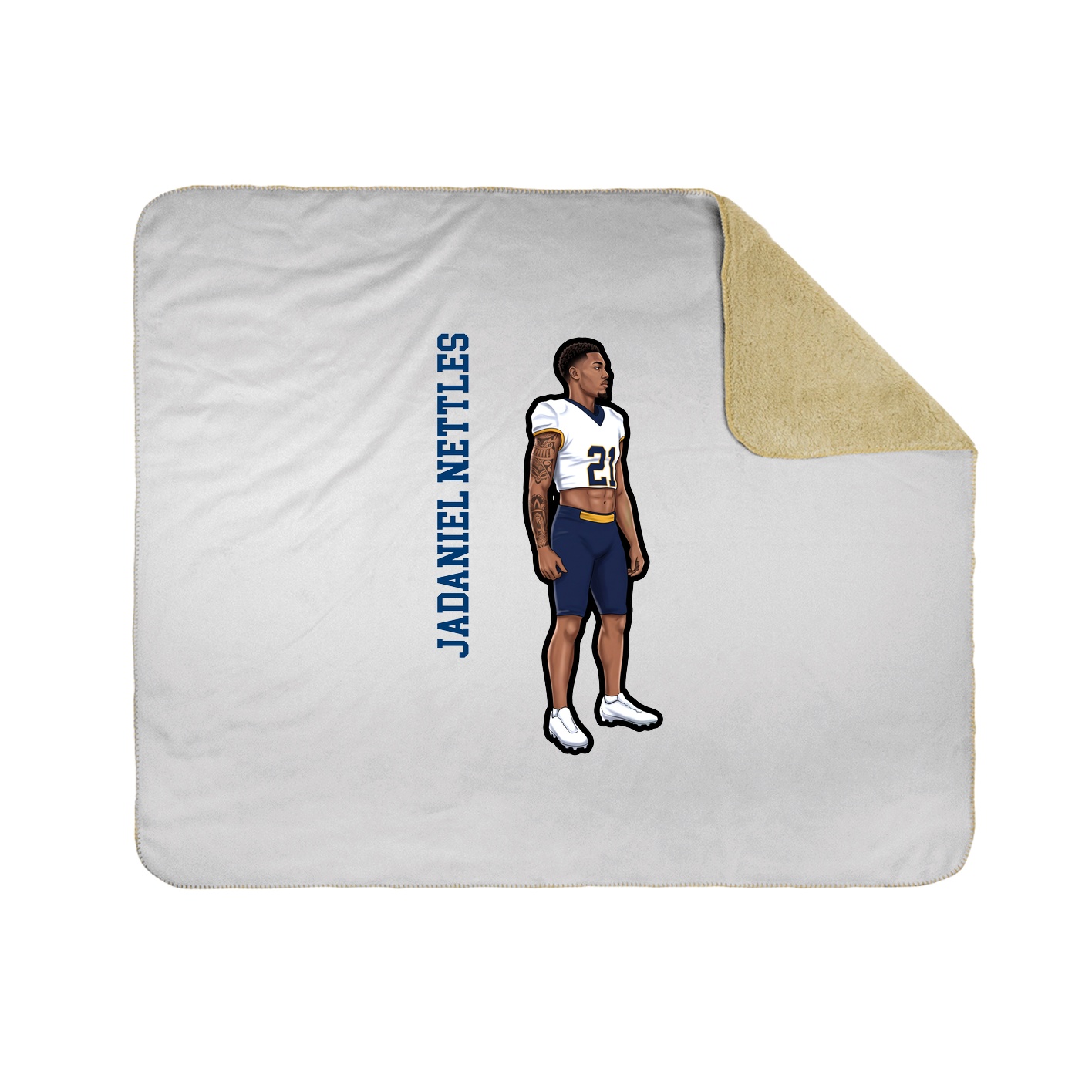 Throw Blanket — Name Vertical in White